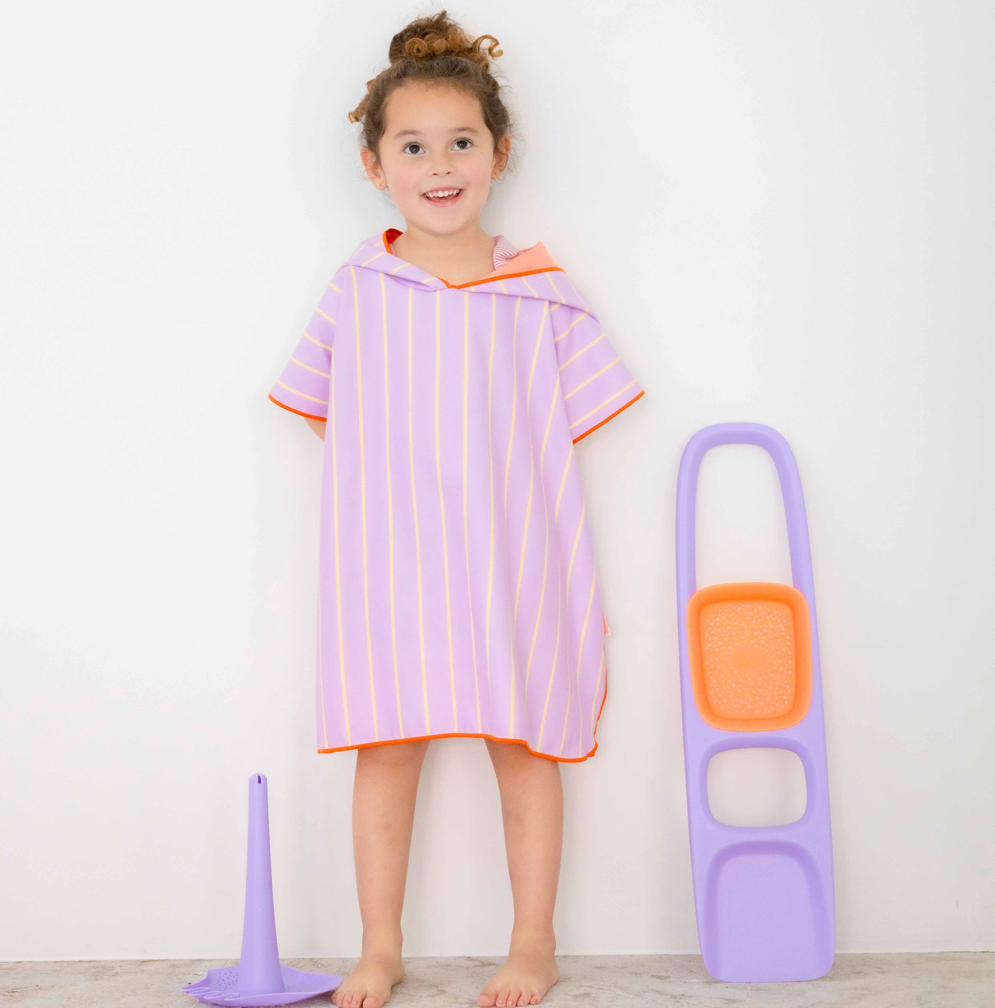 Poncho pour bébés et enfants - Lavande