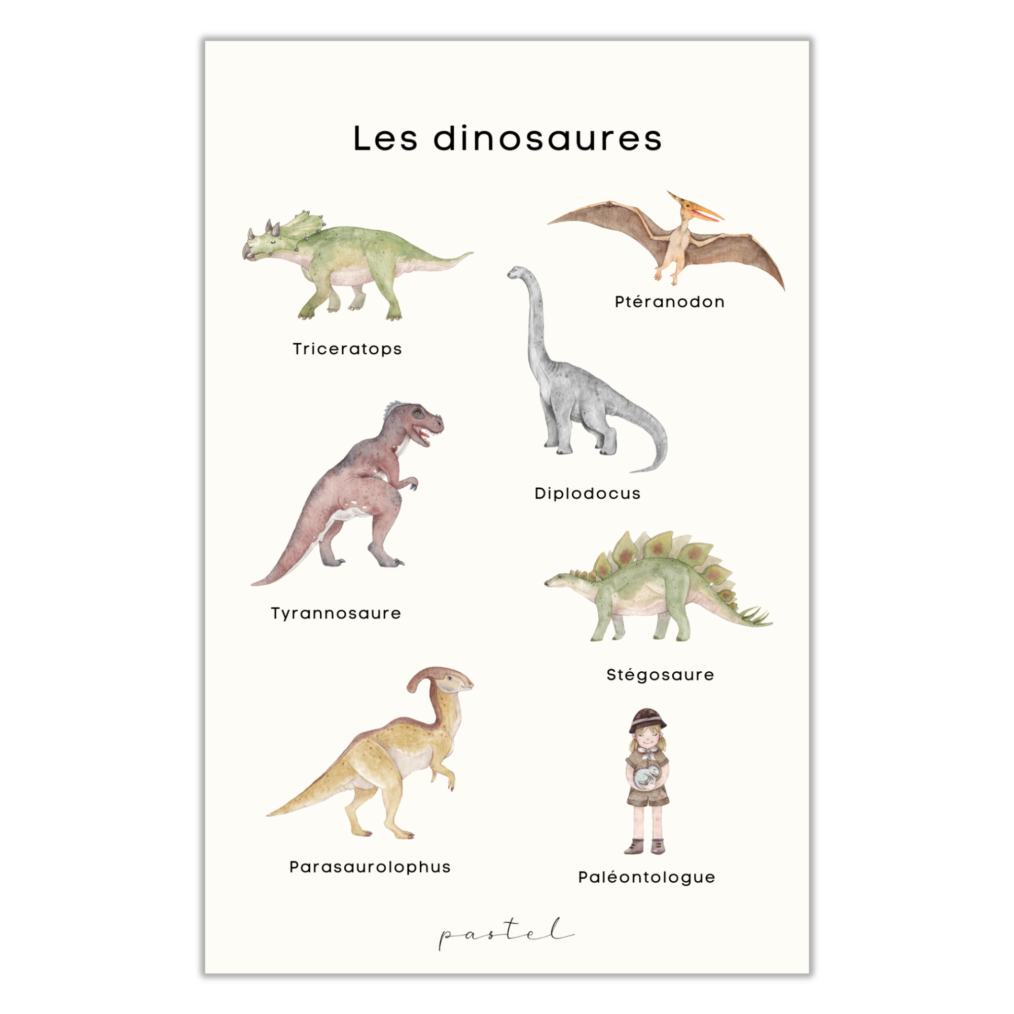 Affiche éducative & décorative "Dinosaures"