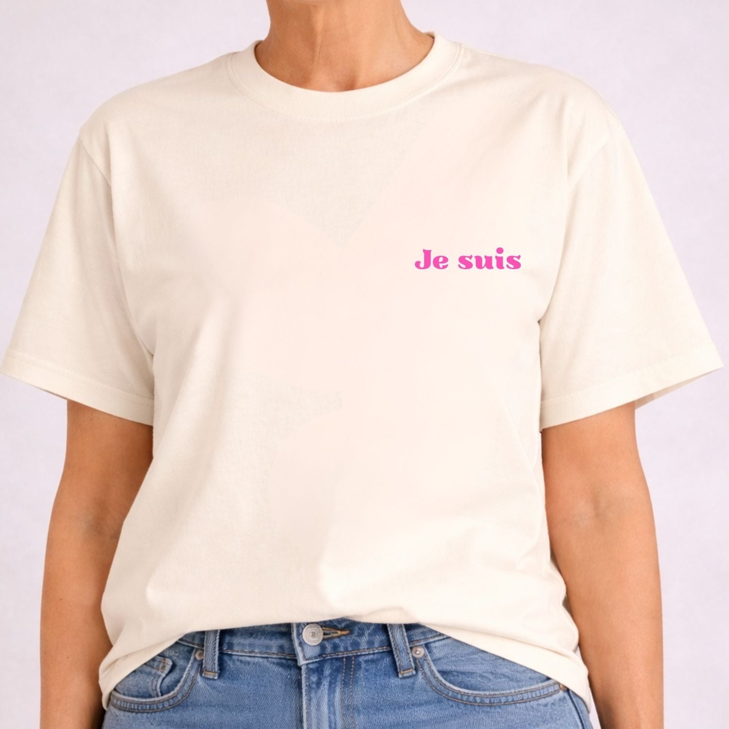T-shirt pour femmes-Je suis aimante (crème)