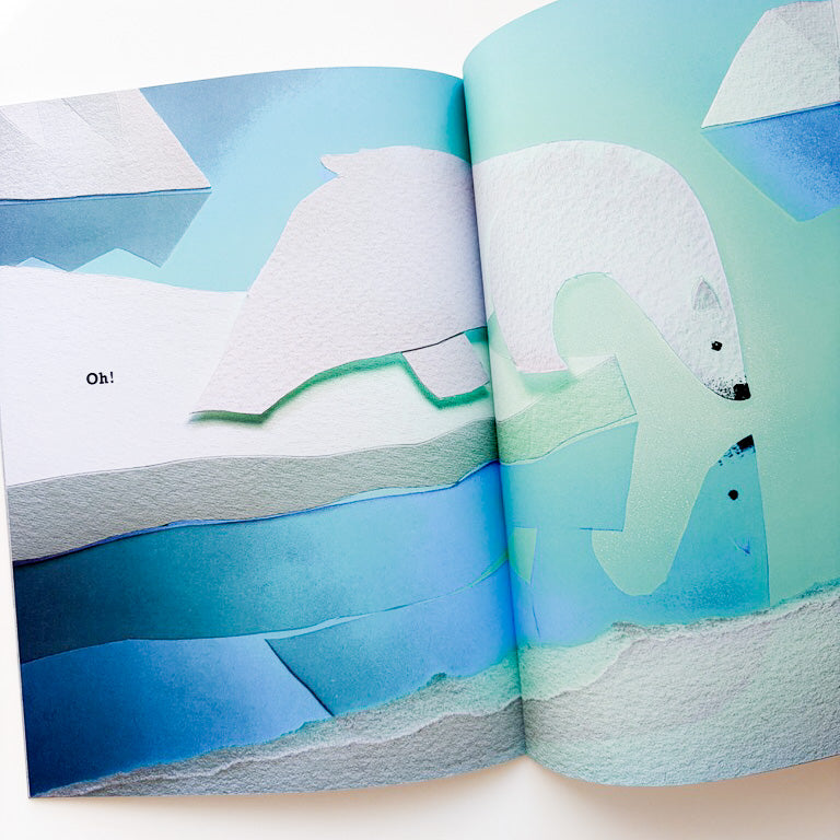 Livre d'histoire - Un ours polaire dans la neige