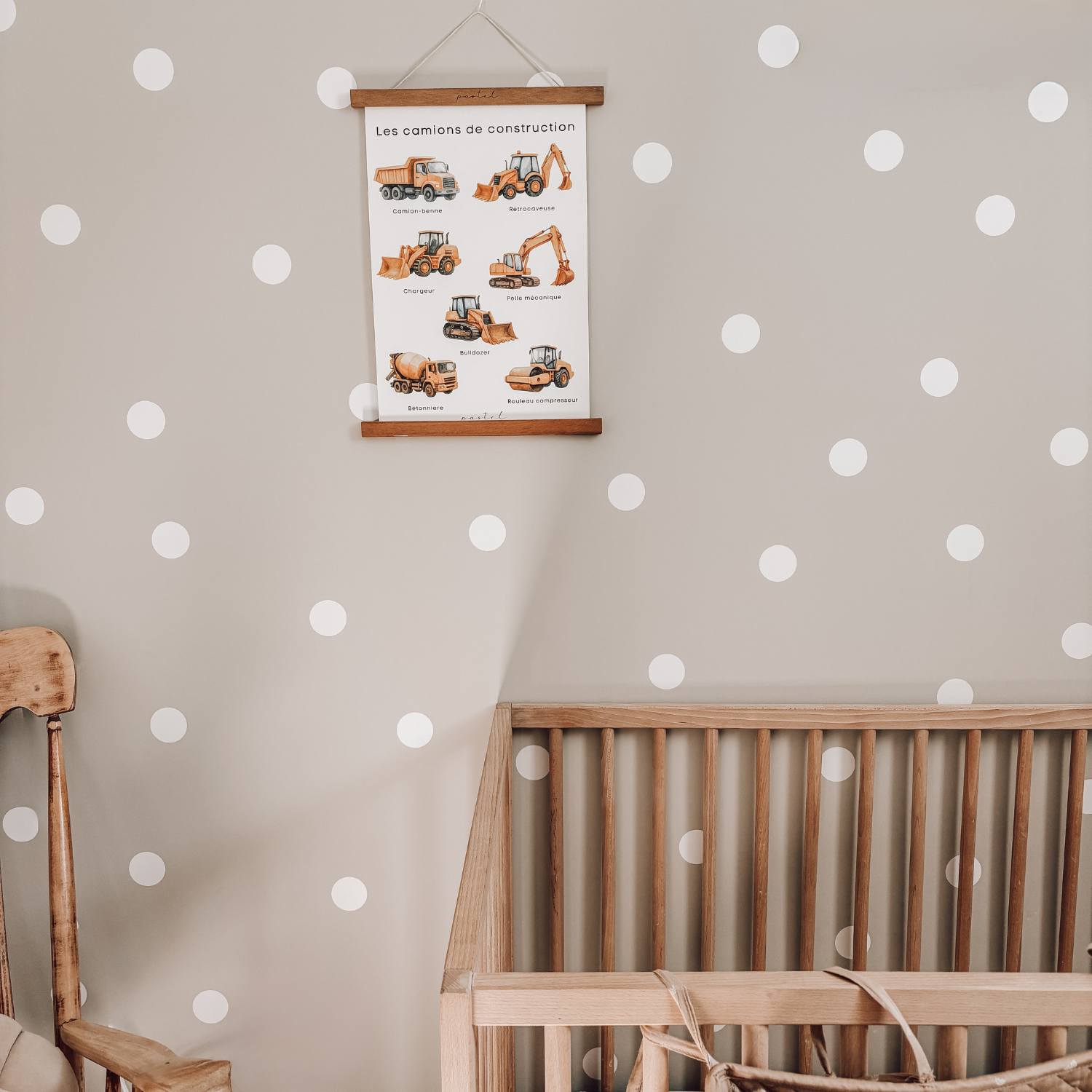 Affiche éducative & décorative "Camions de construction"