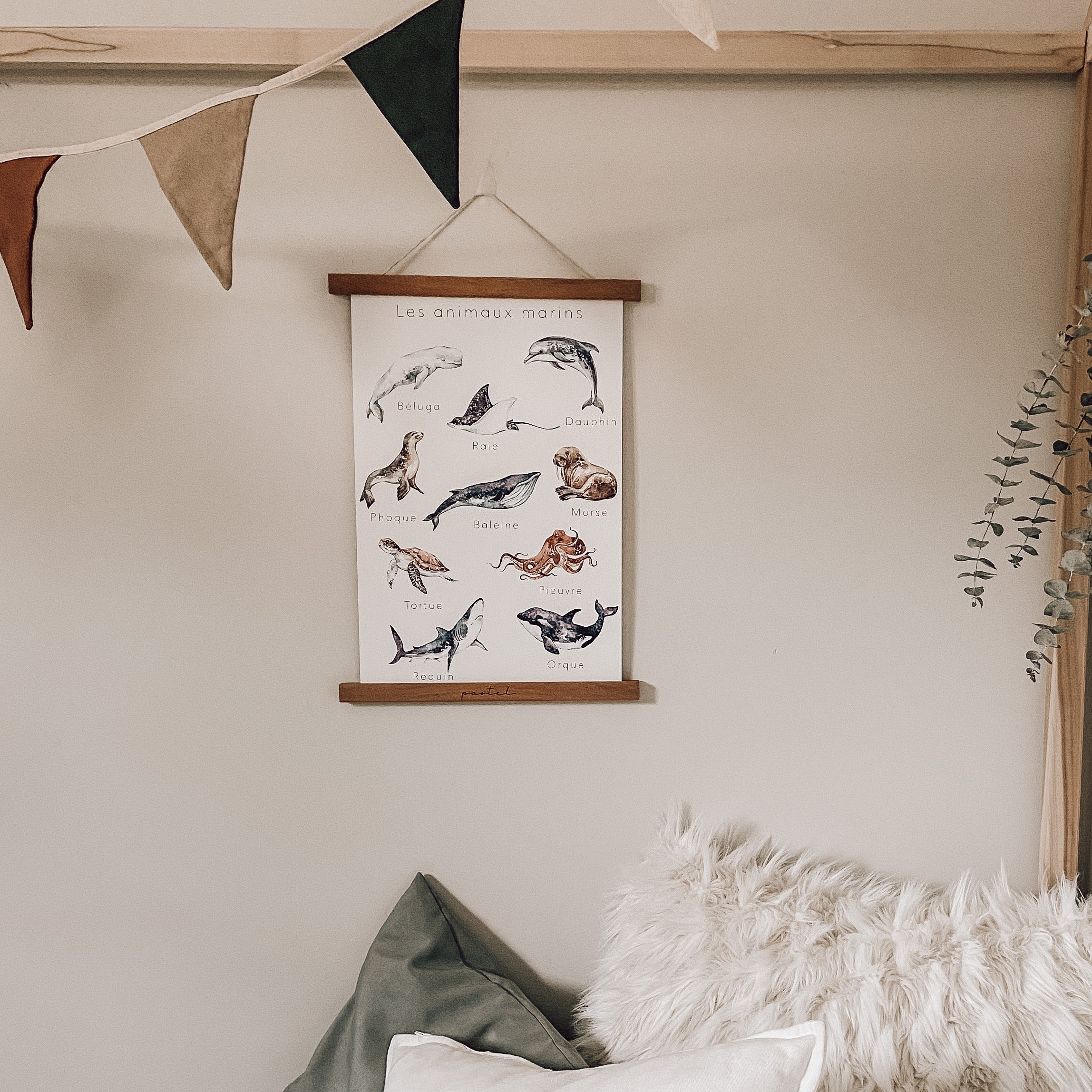 Affiche éducative & décorative "Les animaux marins"