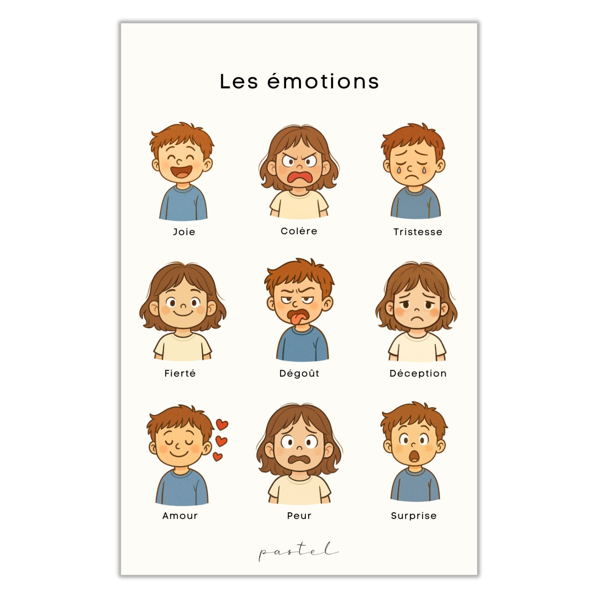 Affiche éducative & décorative "Les émotions"