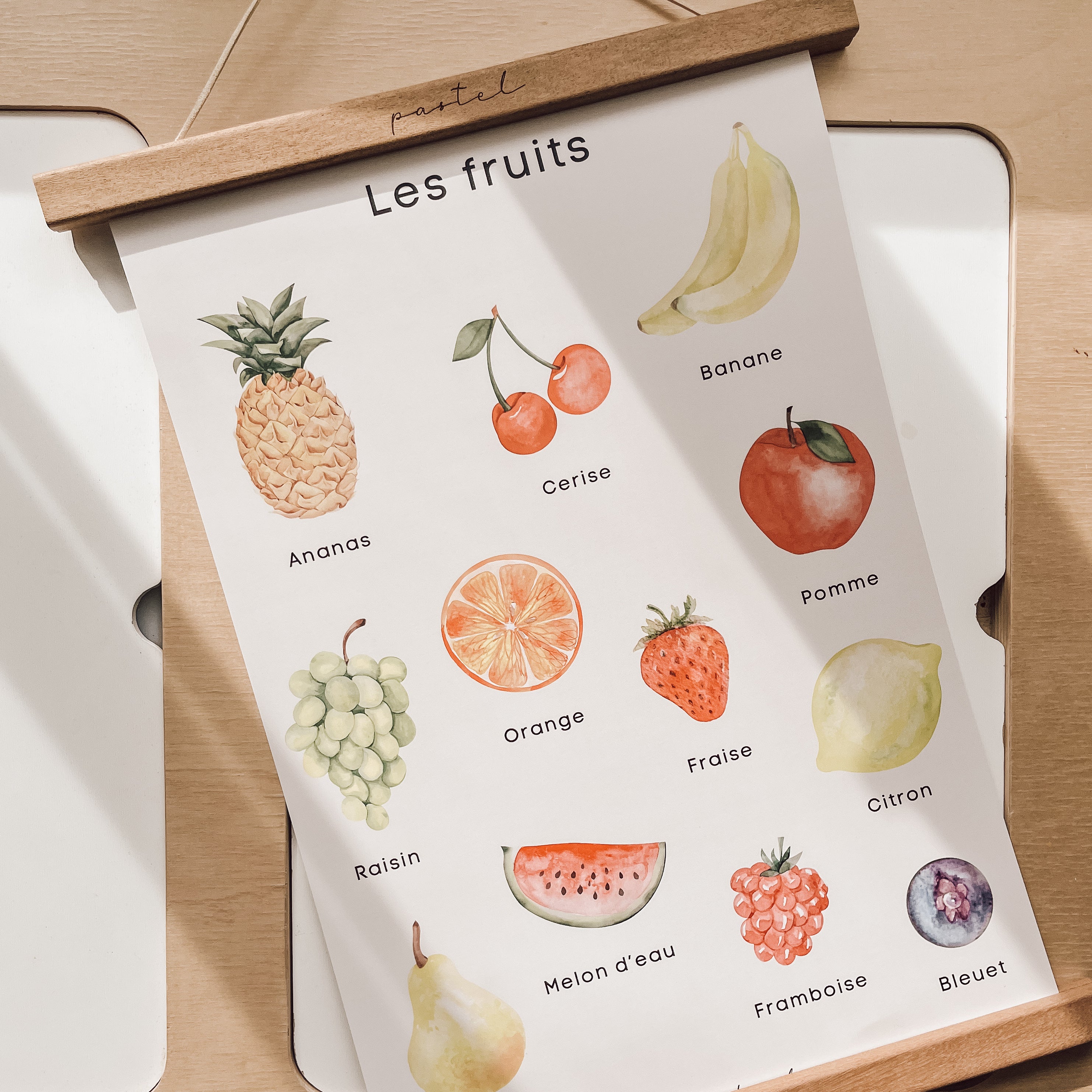 Affiche éducative & décorative "Fruits"