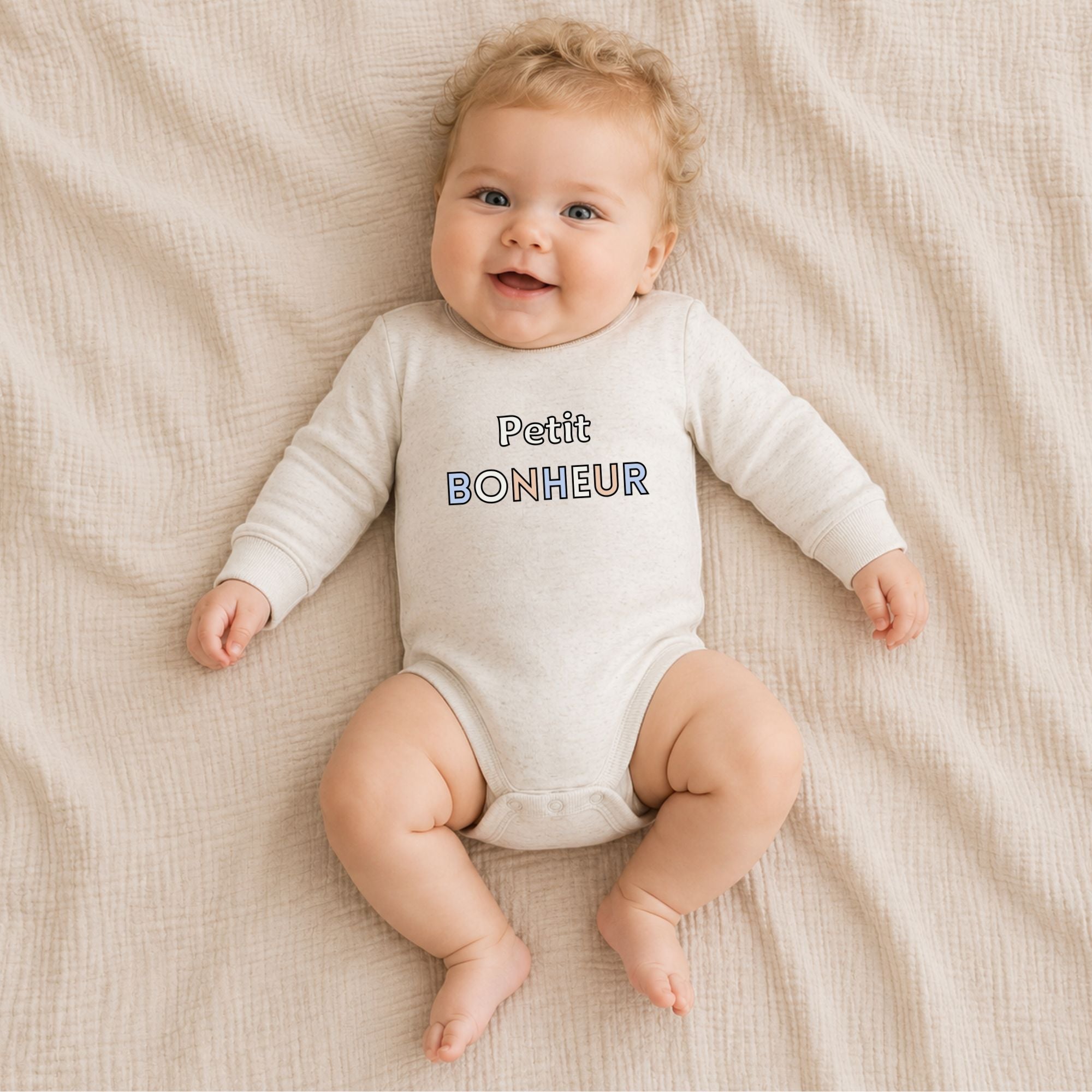 Kimono Bodysuit for babies - Cappuccino