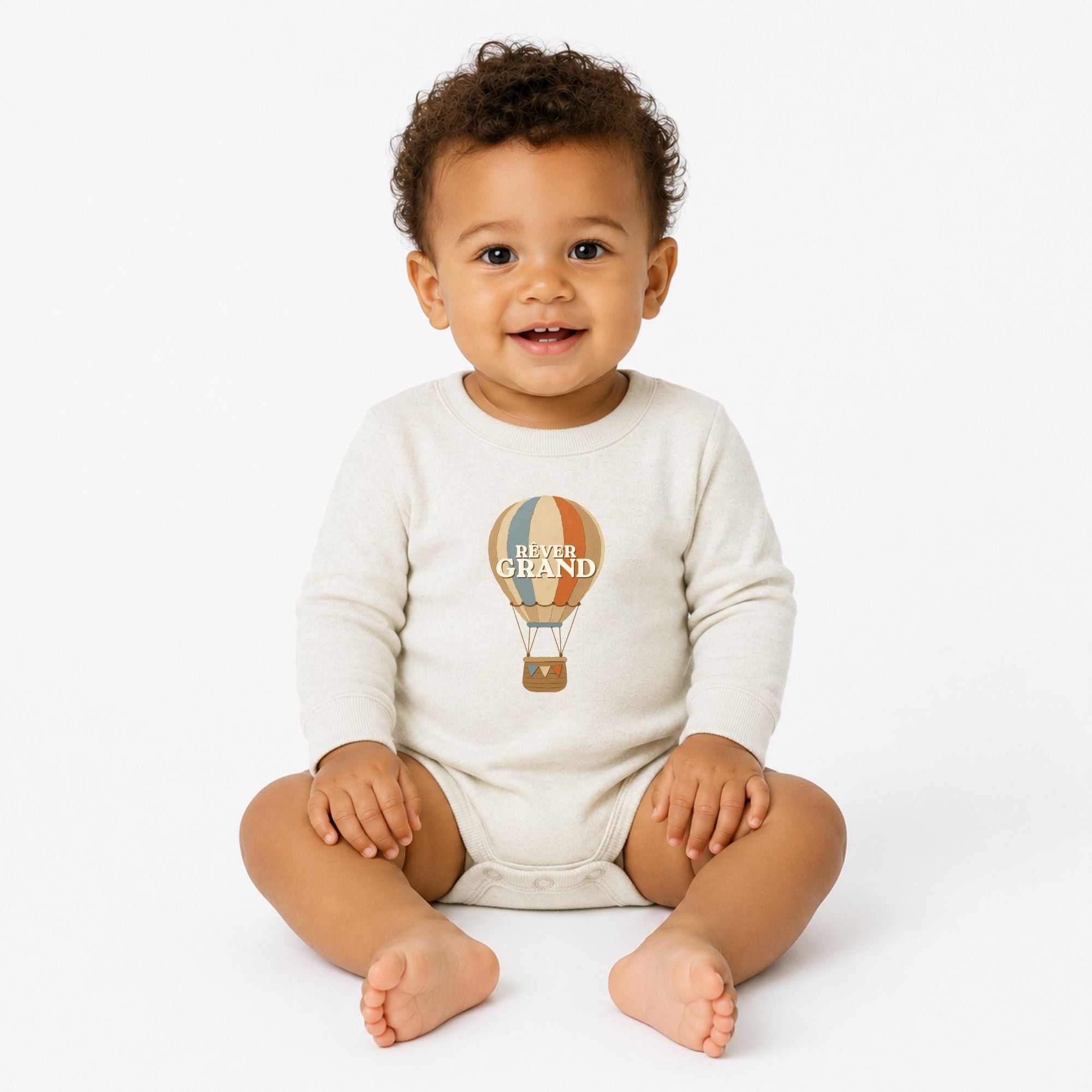 Kimono Bodysuit for babies - Cappuccino