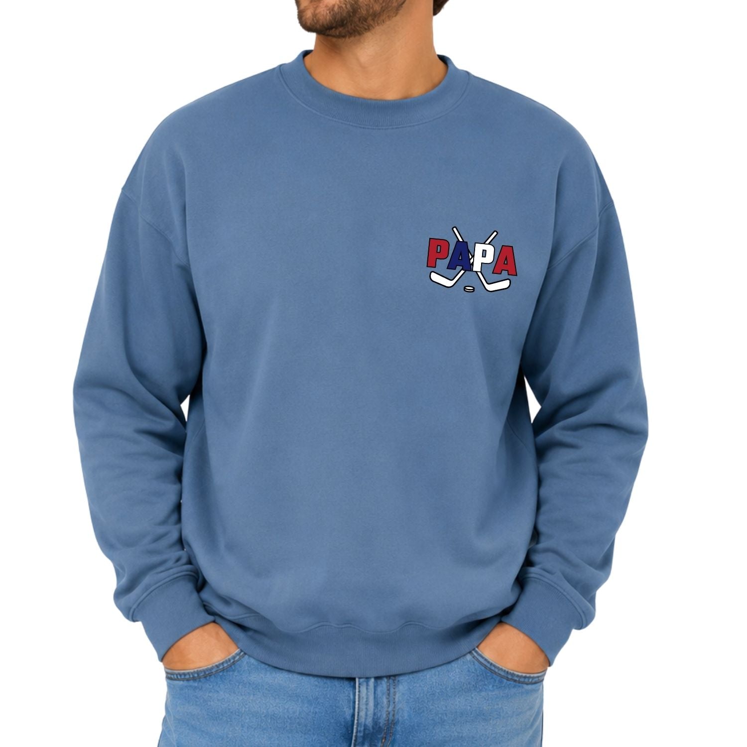 Crewneck pour hommes- Papa Hockey