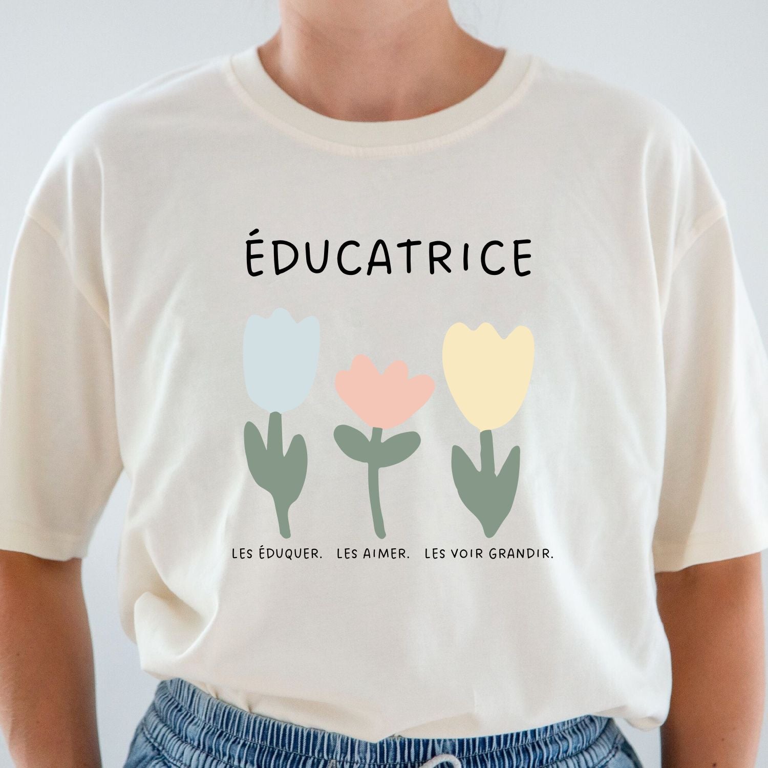 T-shirt pour femmes-Educatrice (fleur)