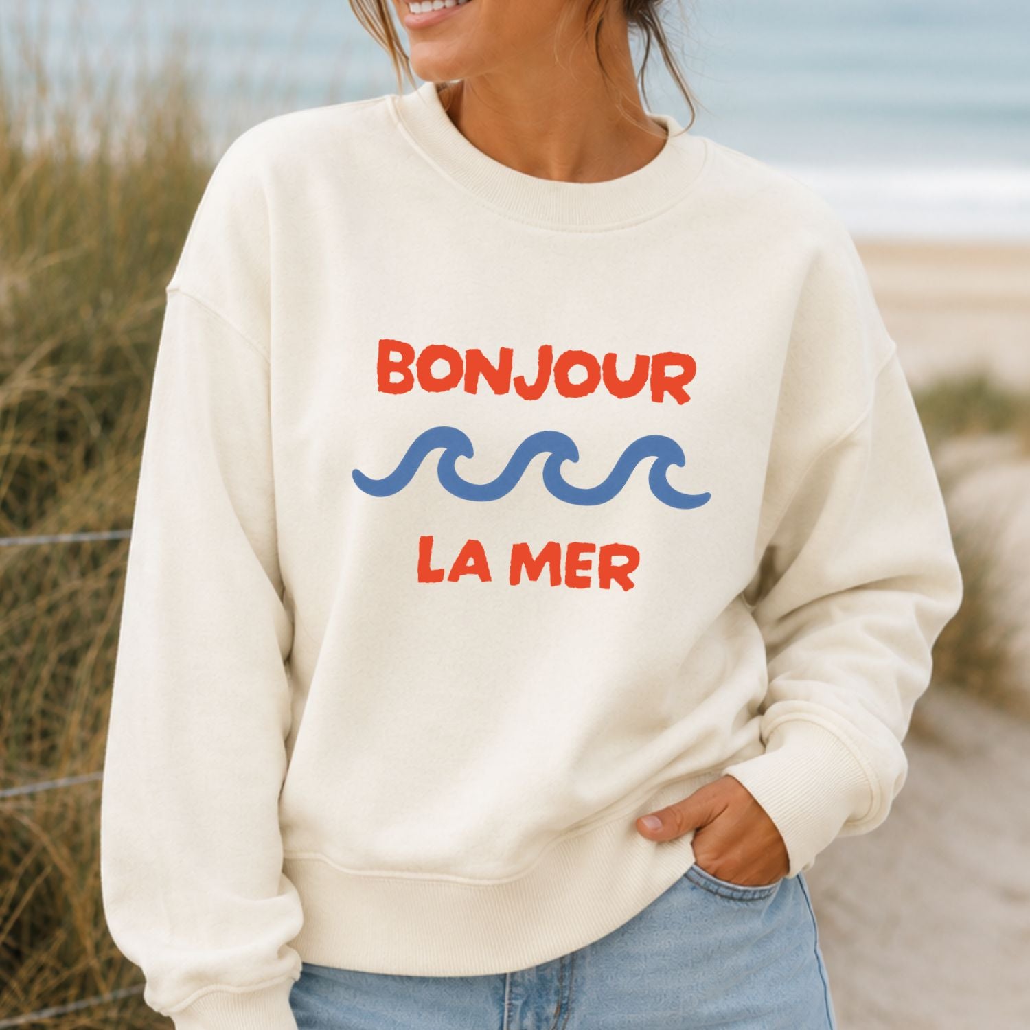 Crewneck pour femmes-Bonjour la mer