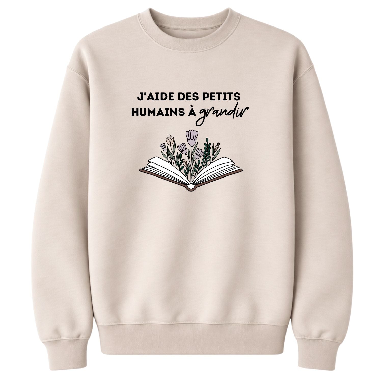 Crewneck pour femmes- Aide à grandir (beige)