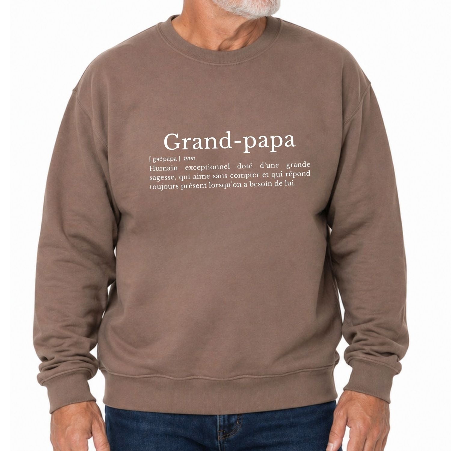 Crewneck pour hommes- Définition grand-papa