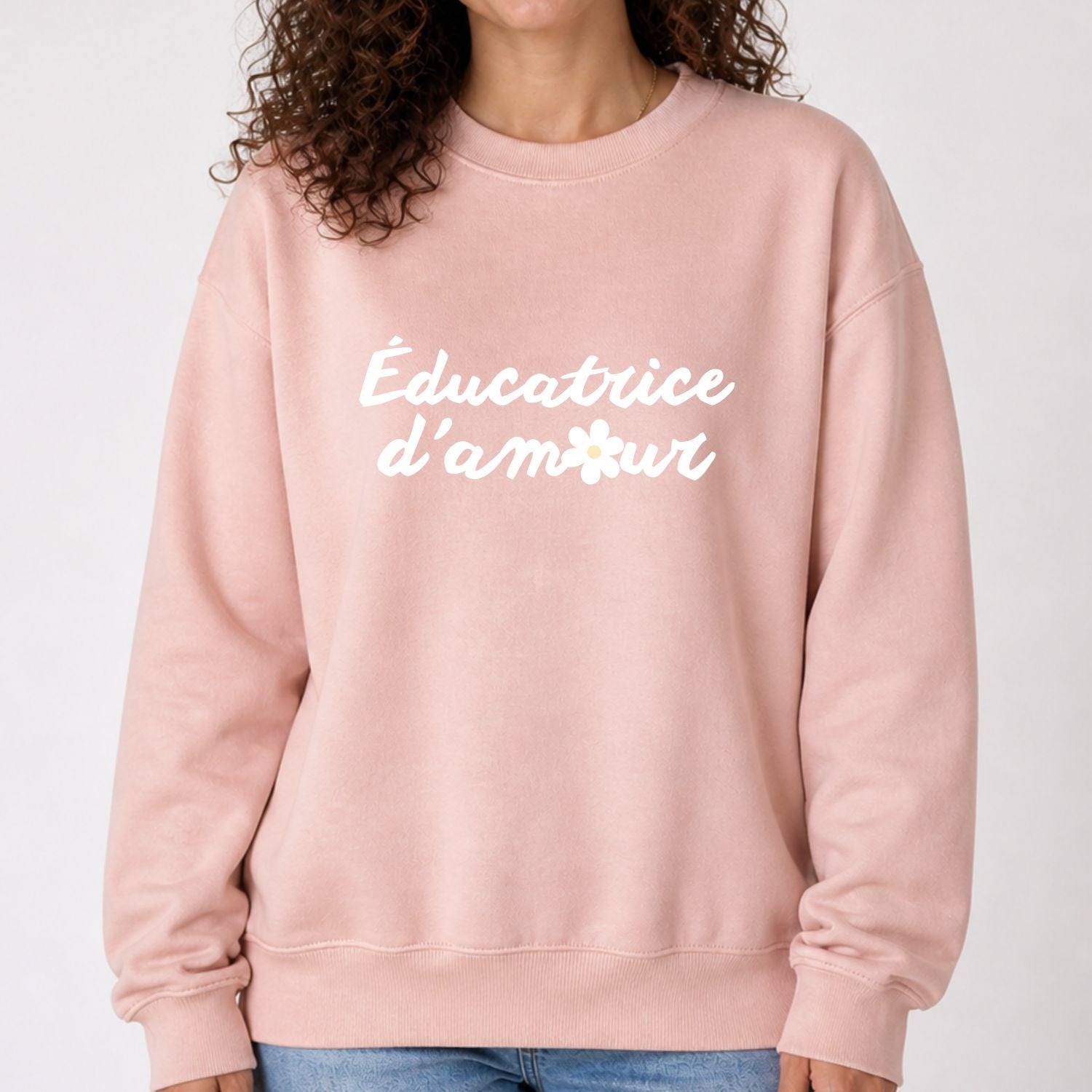 Crewneck pour femmes- Éducatrice d'amour (rose)