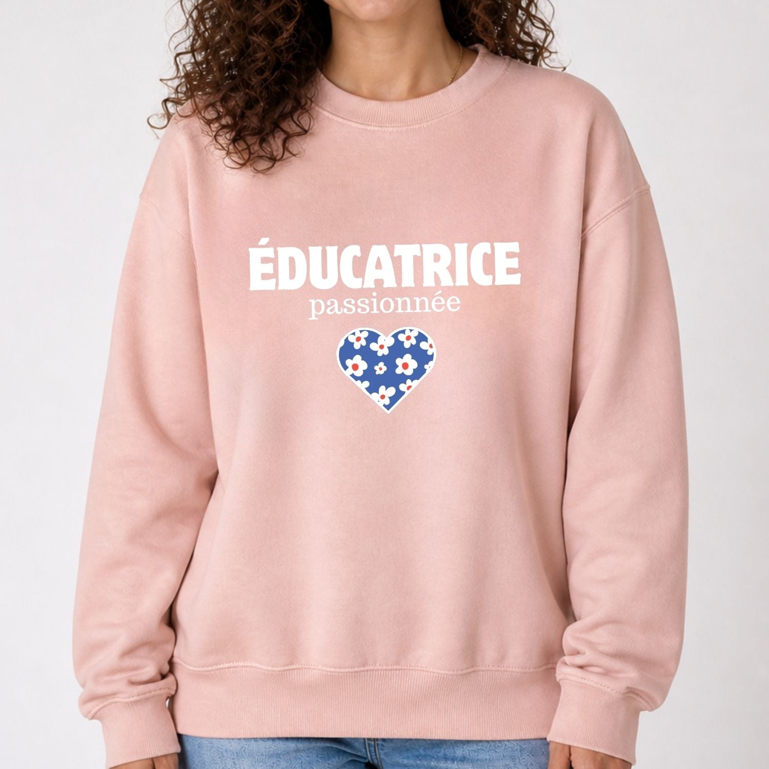 Crewneck pour femmes-Éducatrice passionnée (rose)