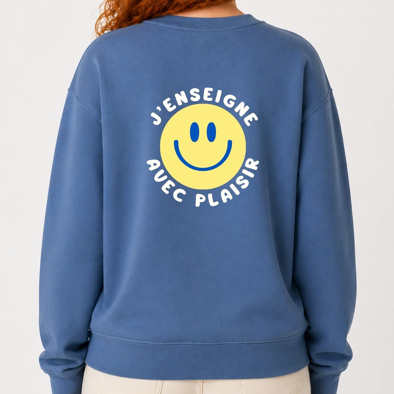 Crewneck pour femmes- J'enseigne avec plaisir (dos)