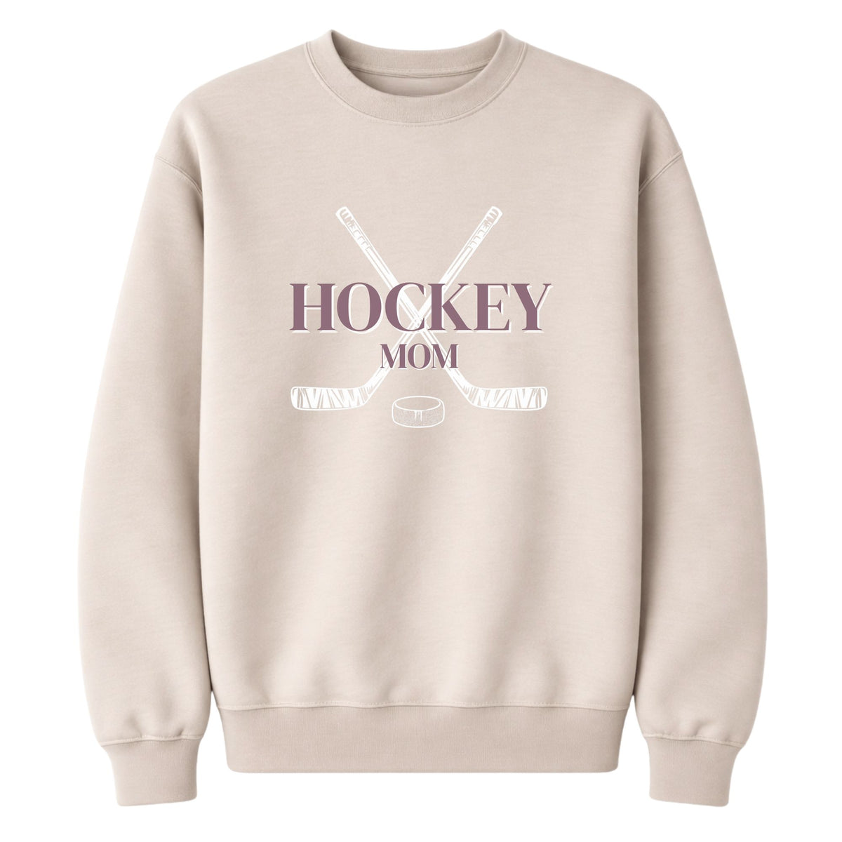 Crewneck pour femmes- Hockey Mom (beige)