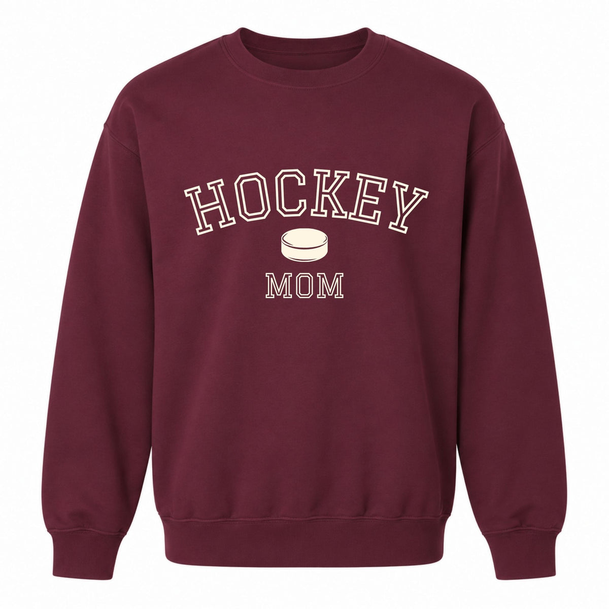 Crewneck pour femmes- Hockey Mom (bourgogne)