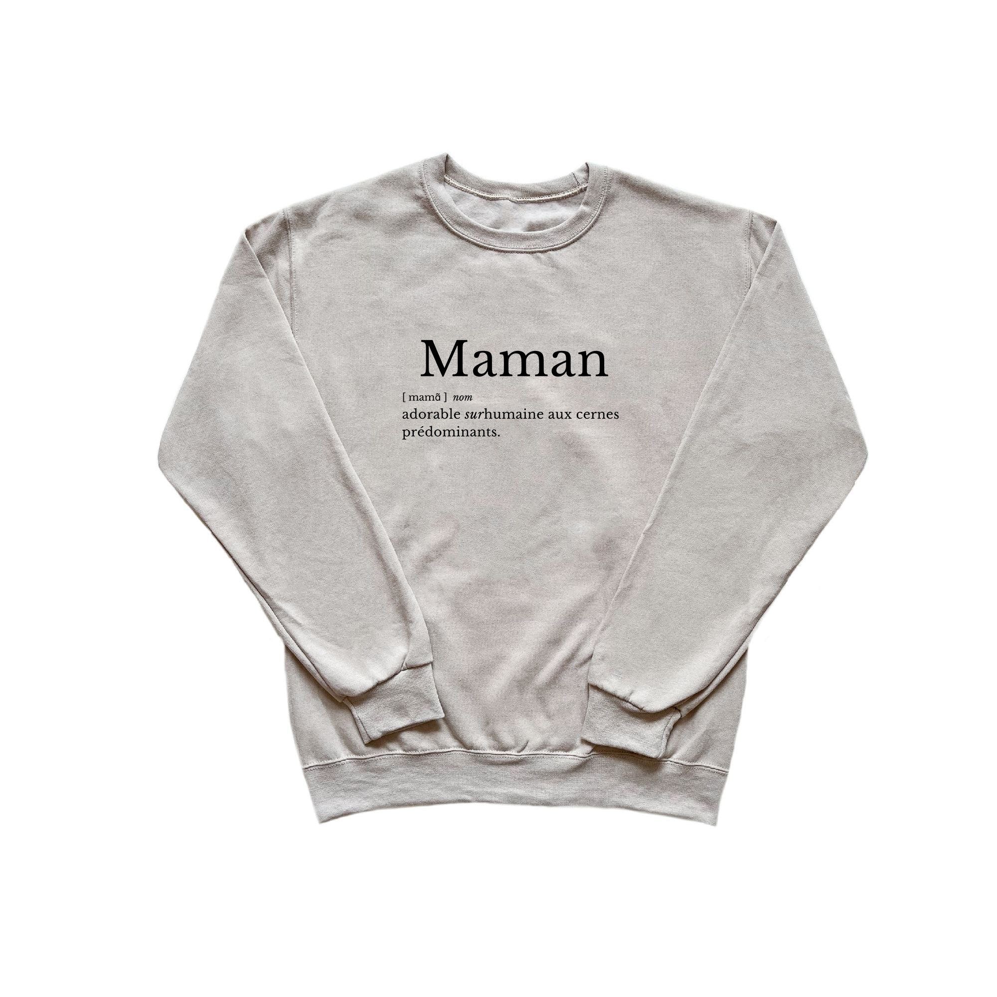 Crewneck pour femmes-Définition Maman (Beige)