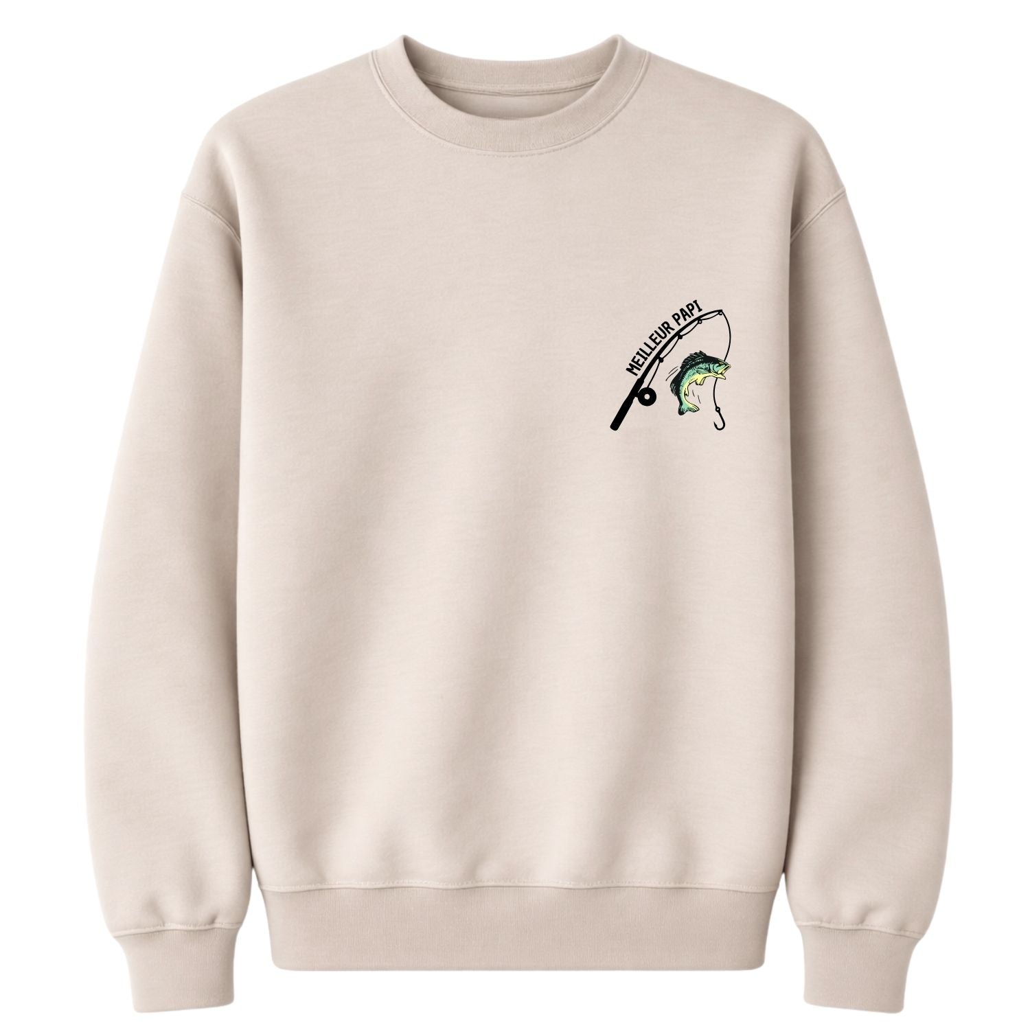 Crewneck pour hommes- Meilleur papi/pêche(sable)