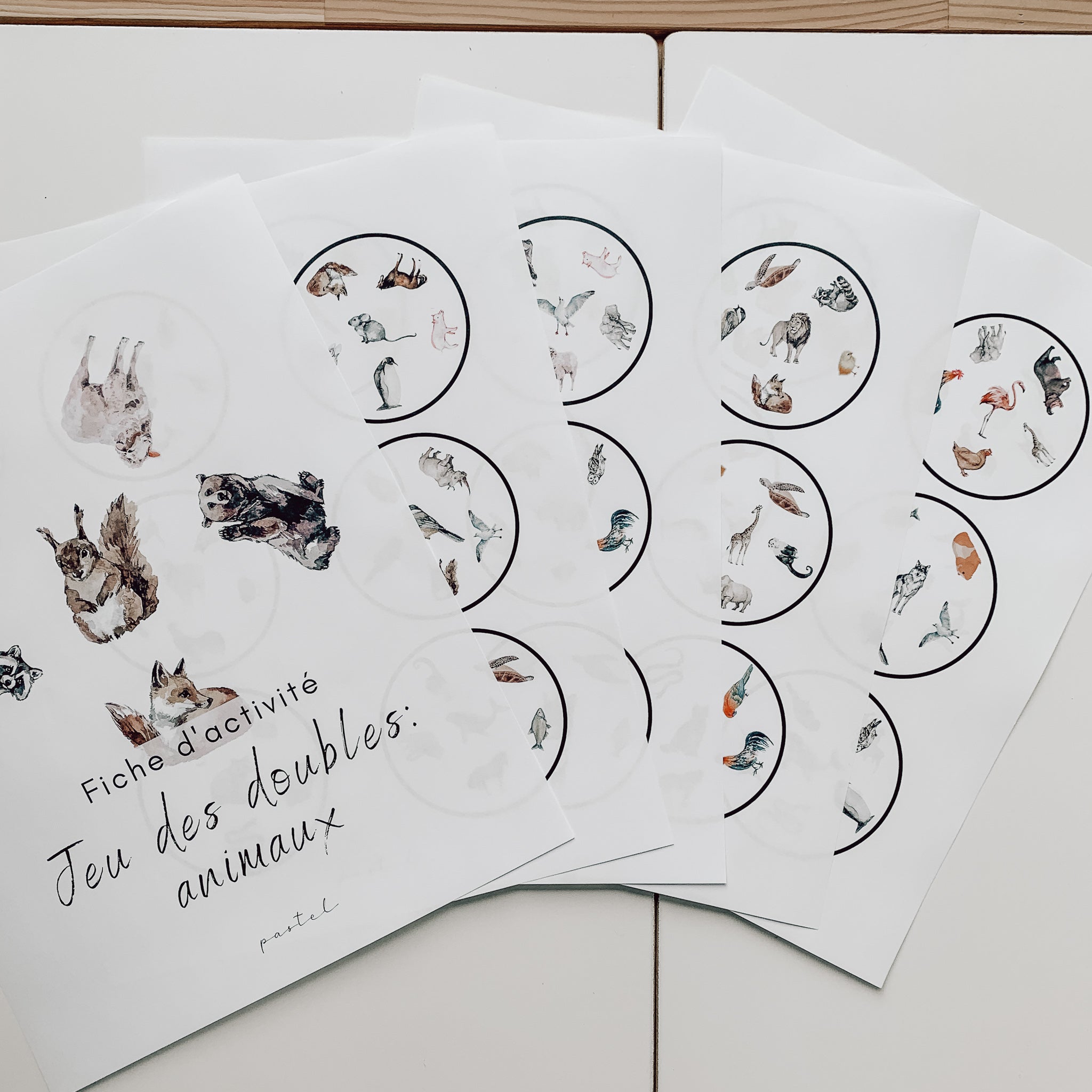 Activité à télécharger - Jeu des doubles (animaux)