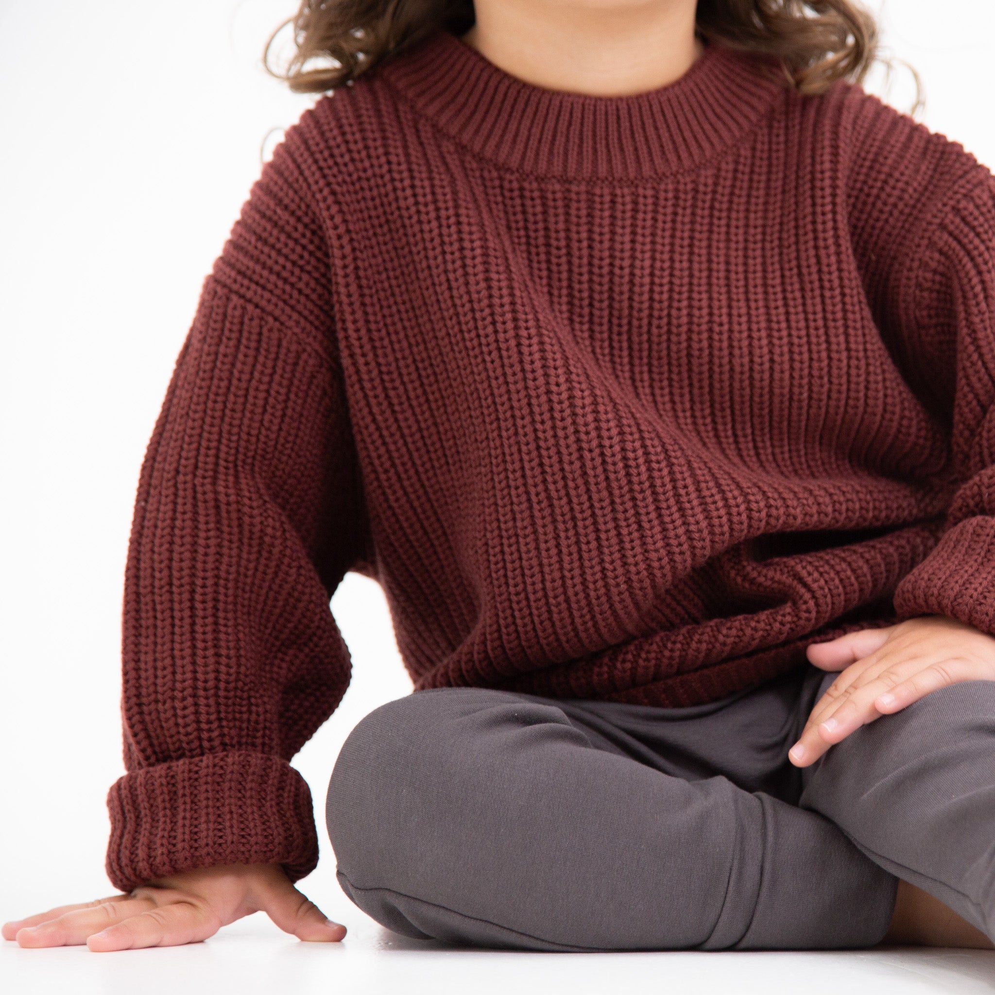 Pull évolutif bébés et enfants en tricot-Bordeaux