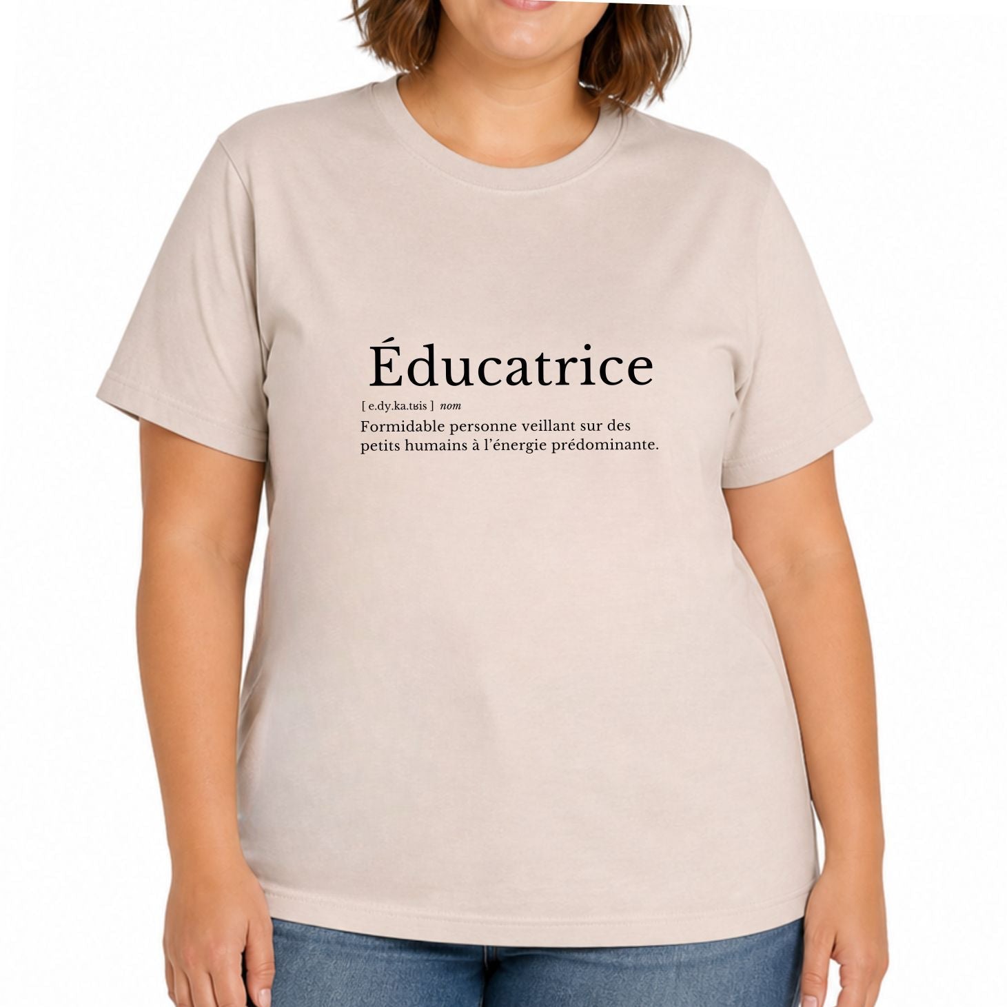 T-shirt pour femmes-Définition éducatrice (beige)