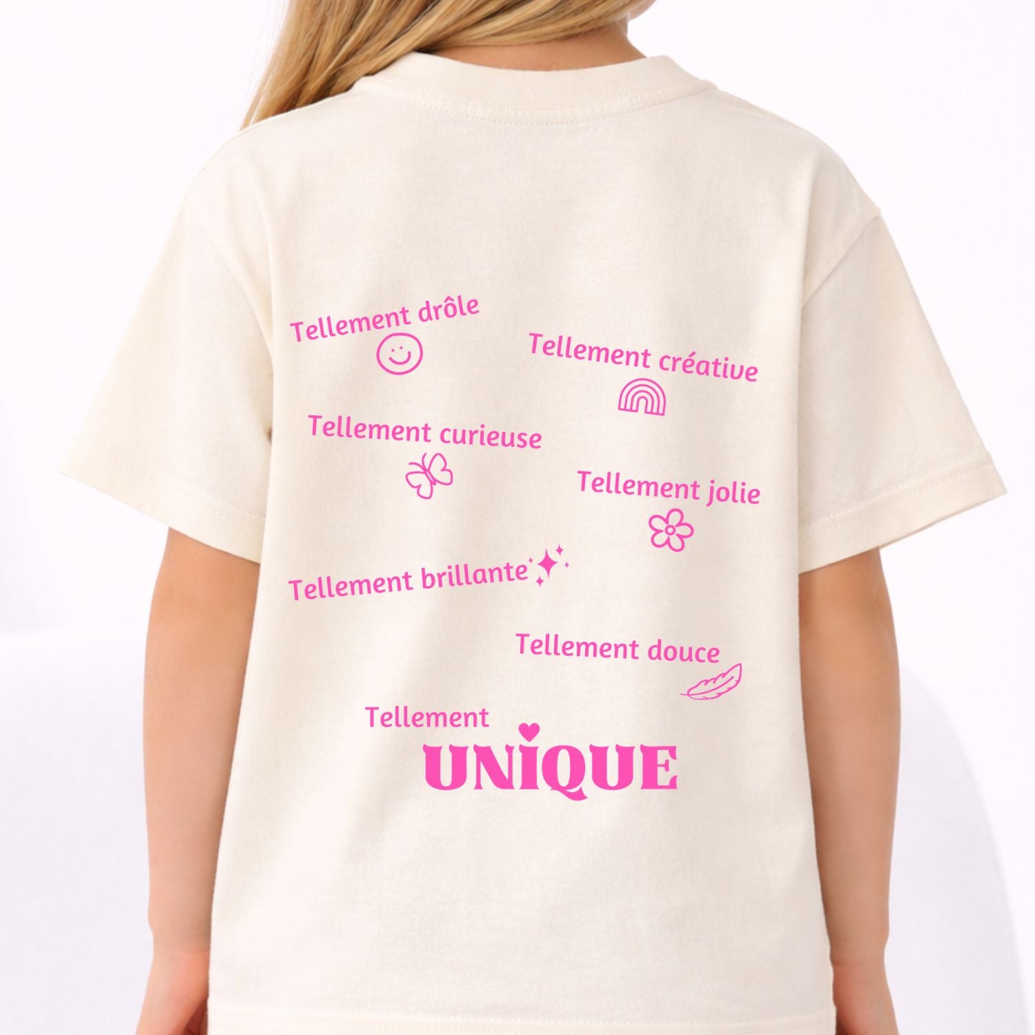 T-shirt enfants-Je suis unique (crème)