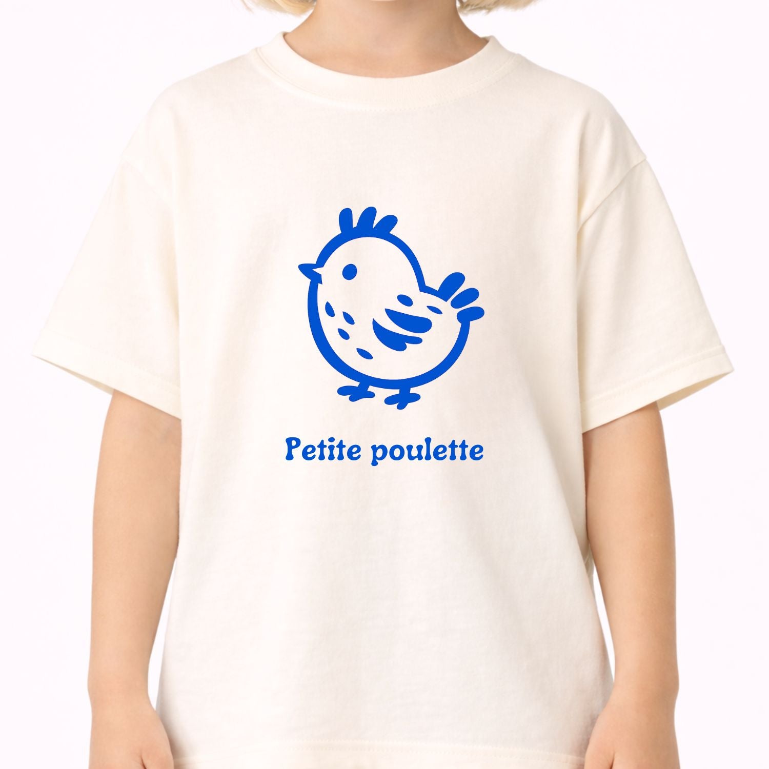 T-shirt enfants-Petite poulette (Bleu)