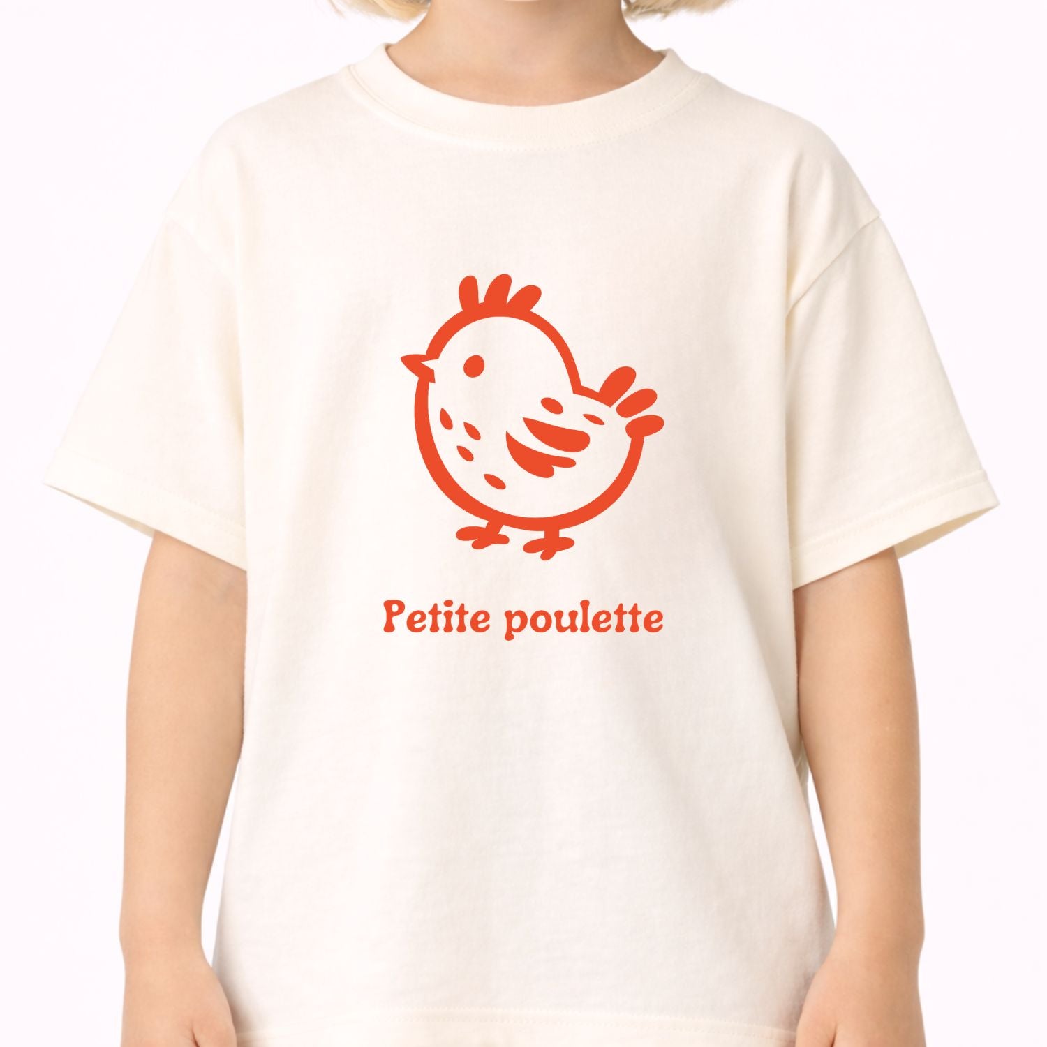 T-shirt enfants-Petite poulette (Rouge)