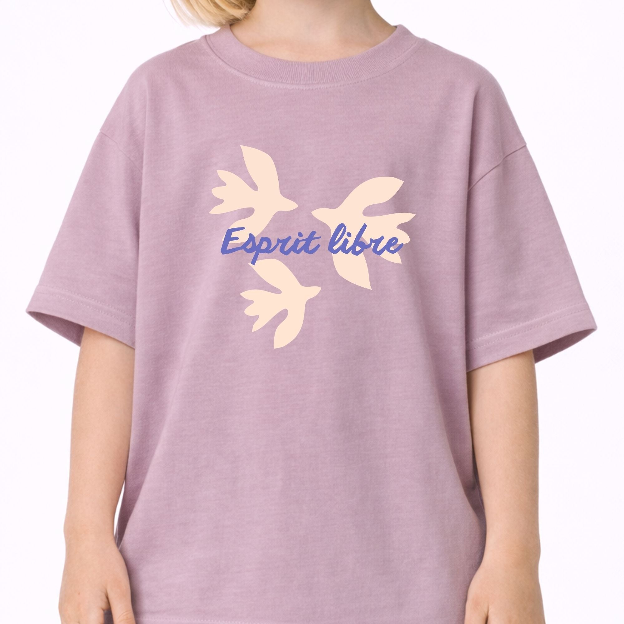 T-shirt bébés et enfants- Esprit libre (mauve)