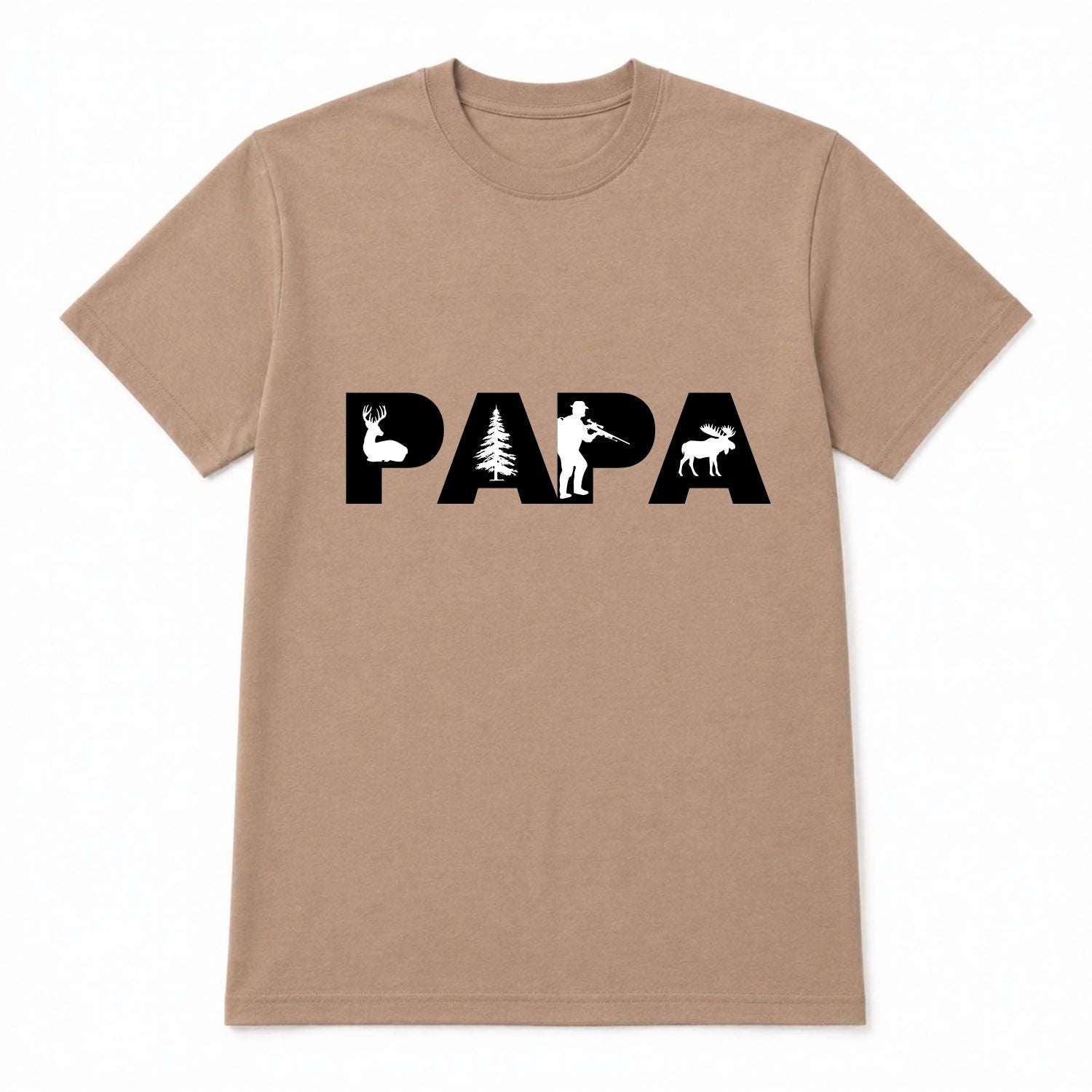 T-shirt pour hommes-Meilleur papa/chasse(brun)