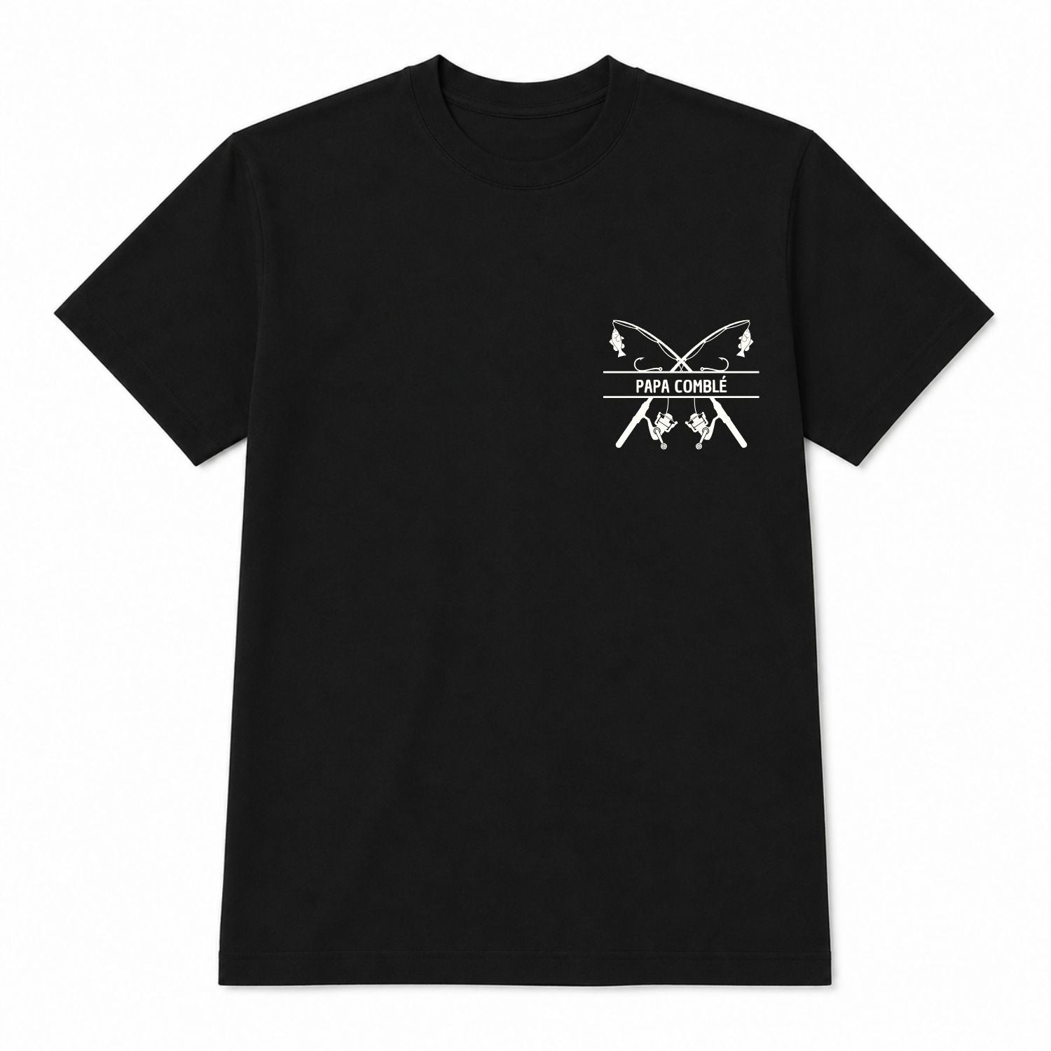 T-shirt pour hommes-Papa comblé/pêche (noir)