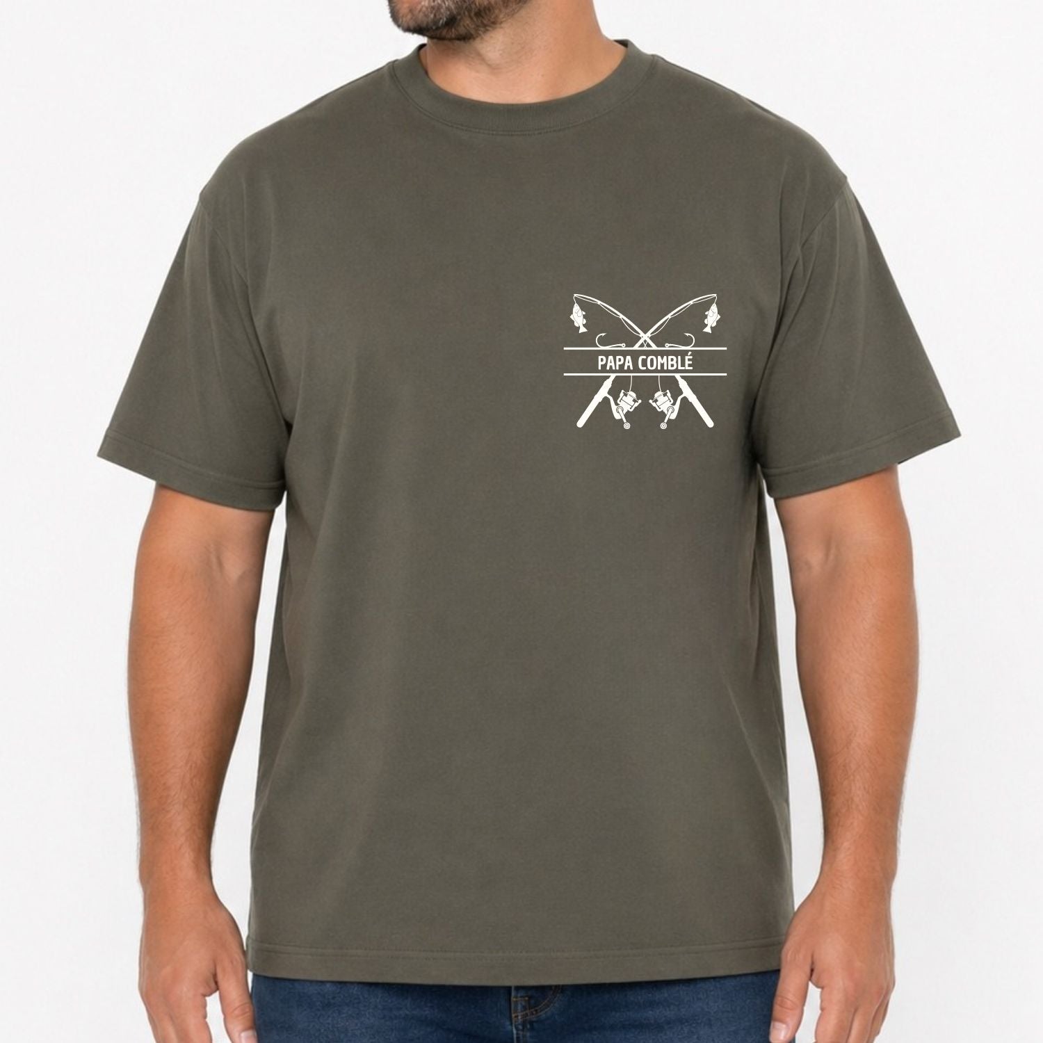 T-shirt pour hommes-Papa comblé/pêche (vert)