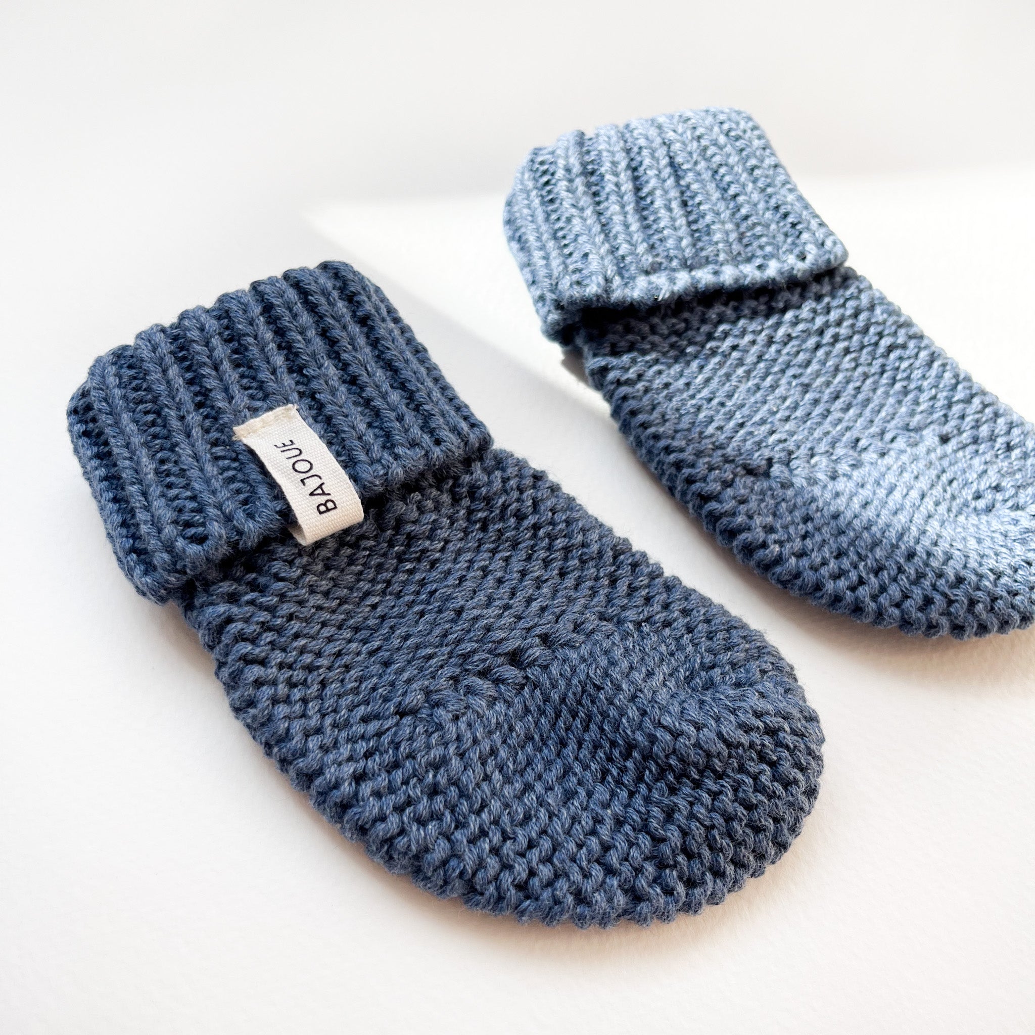 Knitted Baby Booties - Navy
