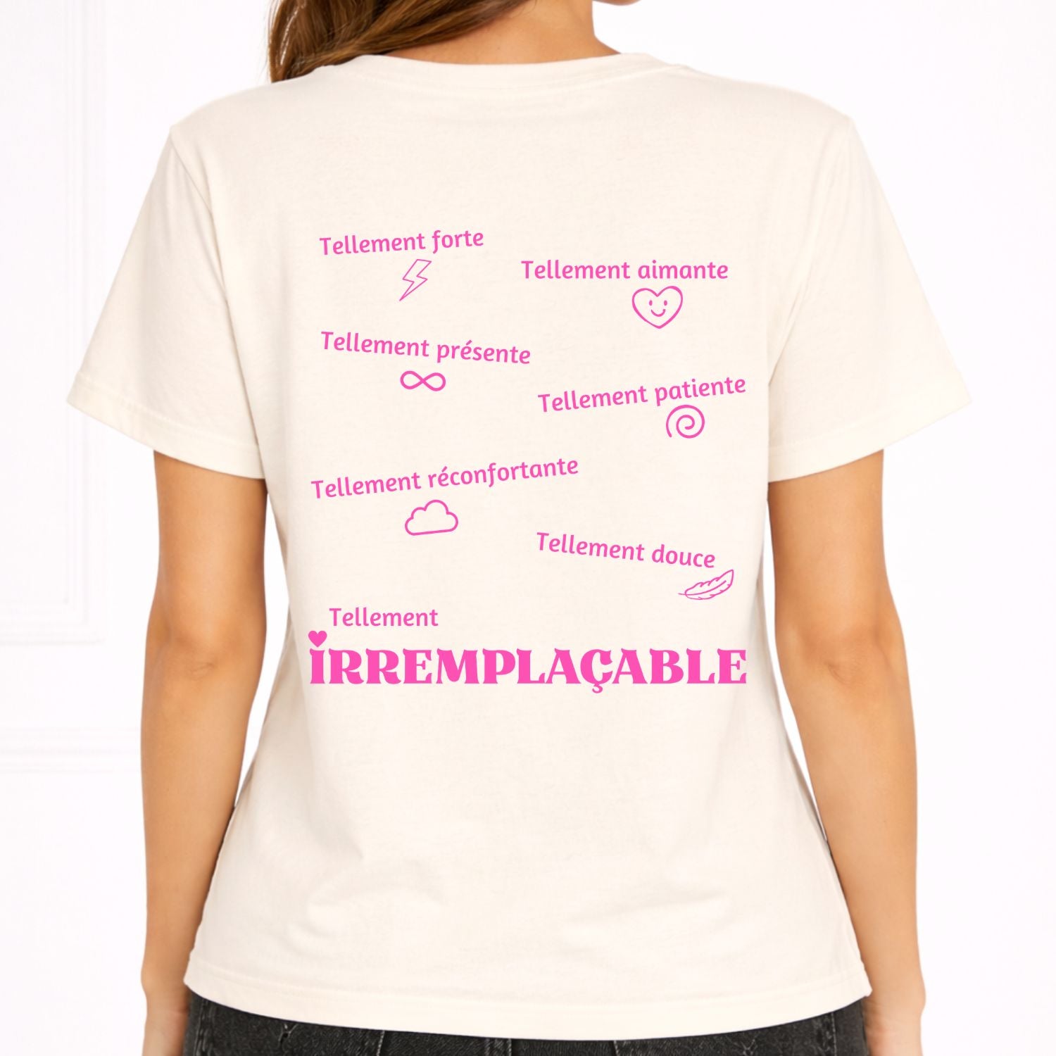 T-shirt pour femmes-Je suis irremplaçable (crème)