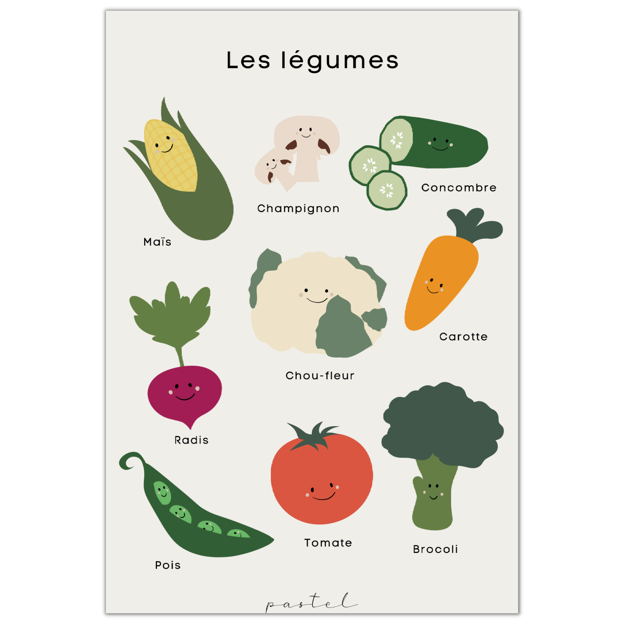Decorative & Educational Poster "Vintage Vegetables"