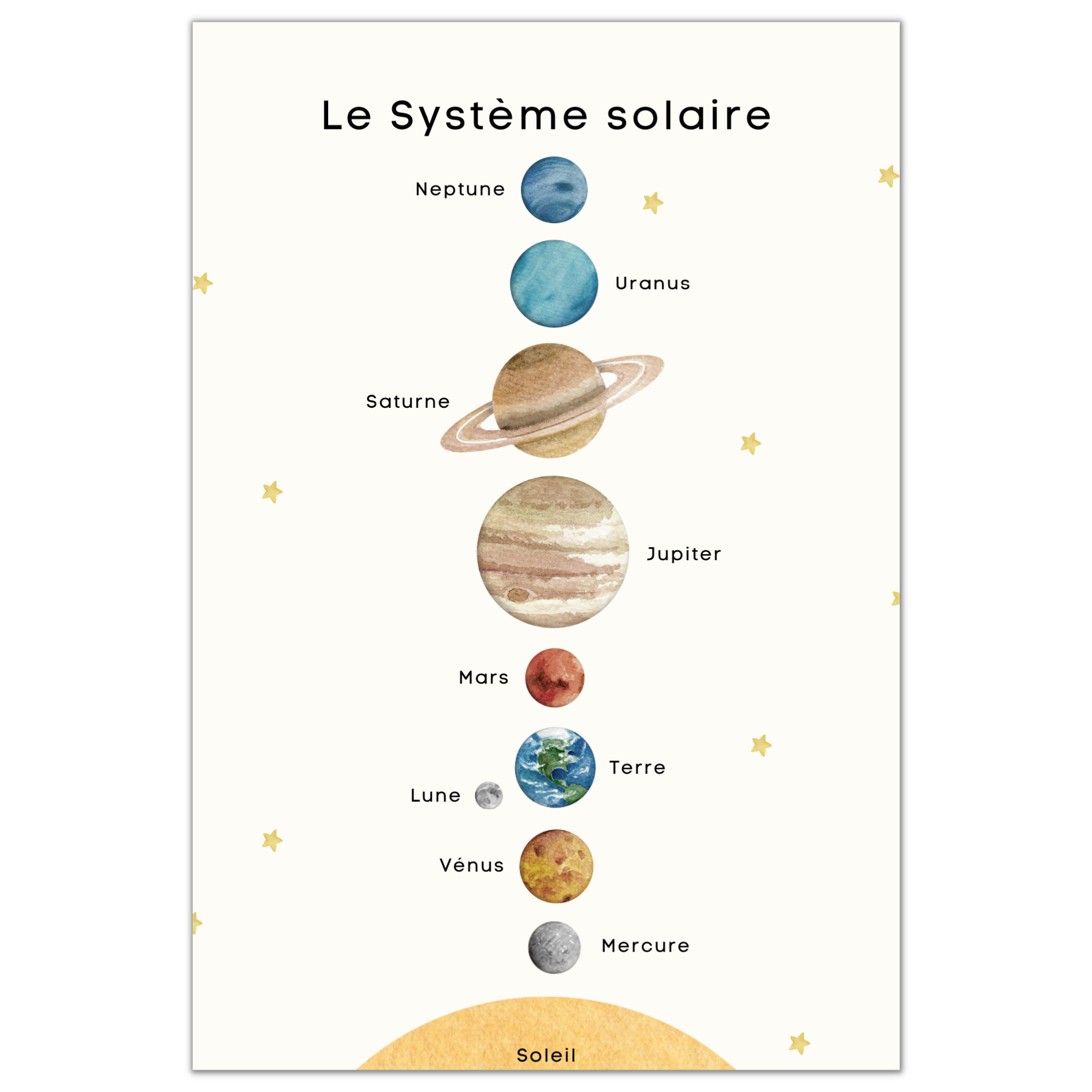 Affiche éducative & décorative "Système solaire"