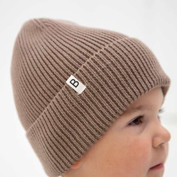 Bonnet pour bébés et enfants en tricot-Cappuccino
