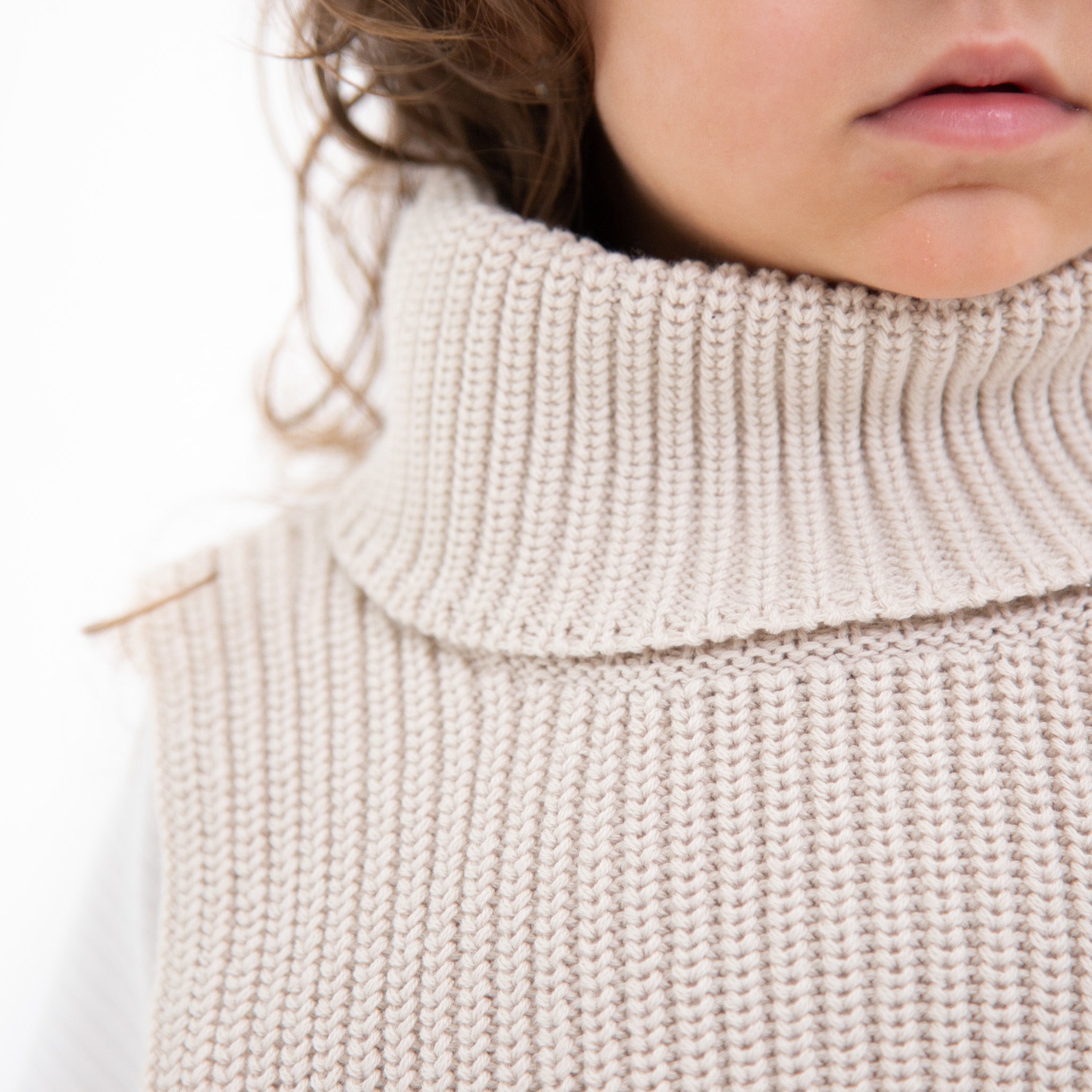 Knitted Children's Neck Warmer - Oat