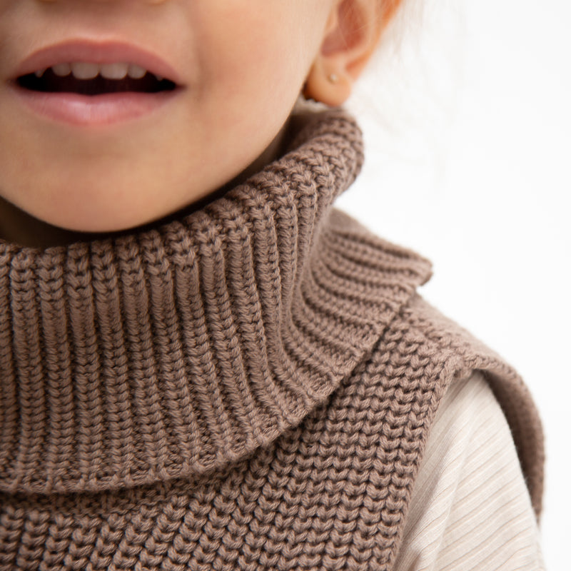 Knitted Children's Neck Warmer - Cappuccino