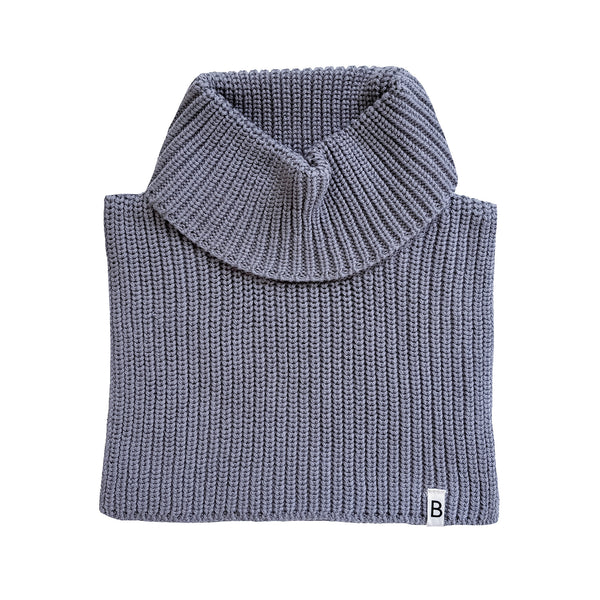 QOWIJEX Lot De 2 Tours De Cou Enfant - Cache-Cou Thermique Polaire Noir Et Gris 30x20cm
