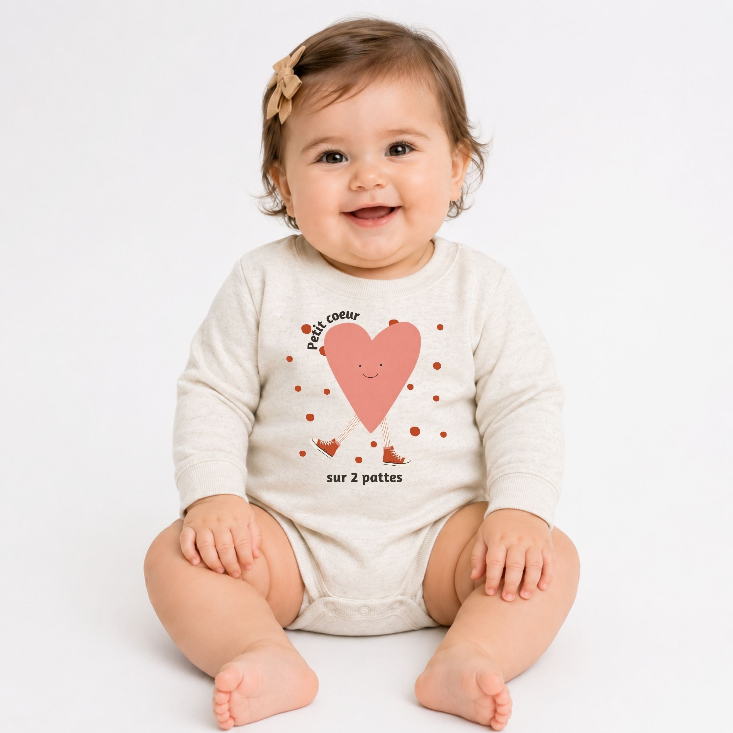 Kimono Bodysuit for babies - Cappuccino