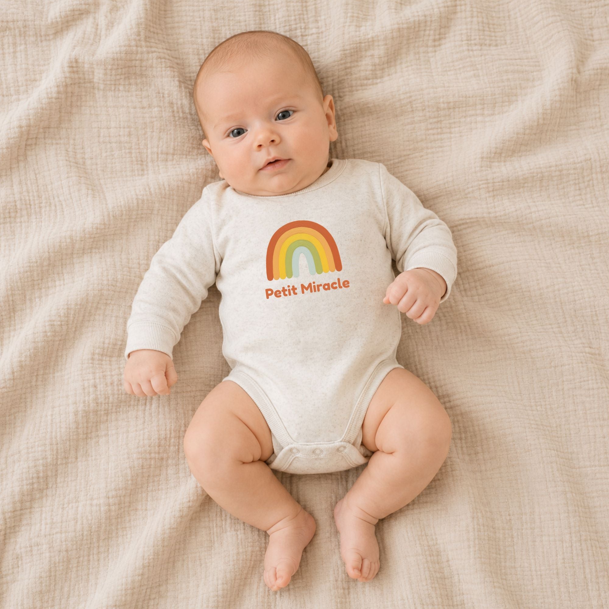 Kimono Bodysuit for babies - Cappuccino