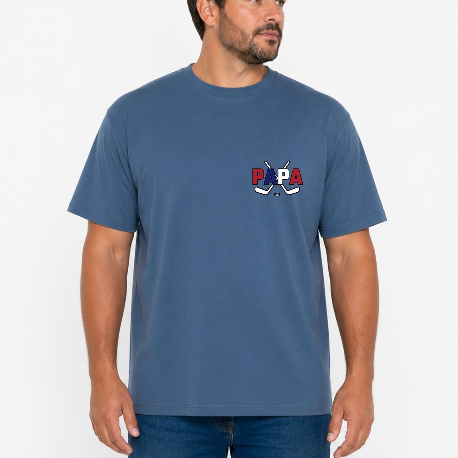 T-shirt pour hommes-Papa hockey