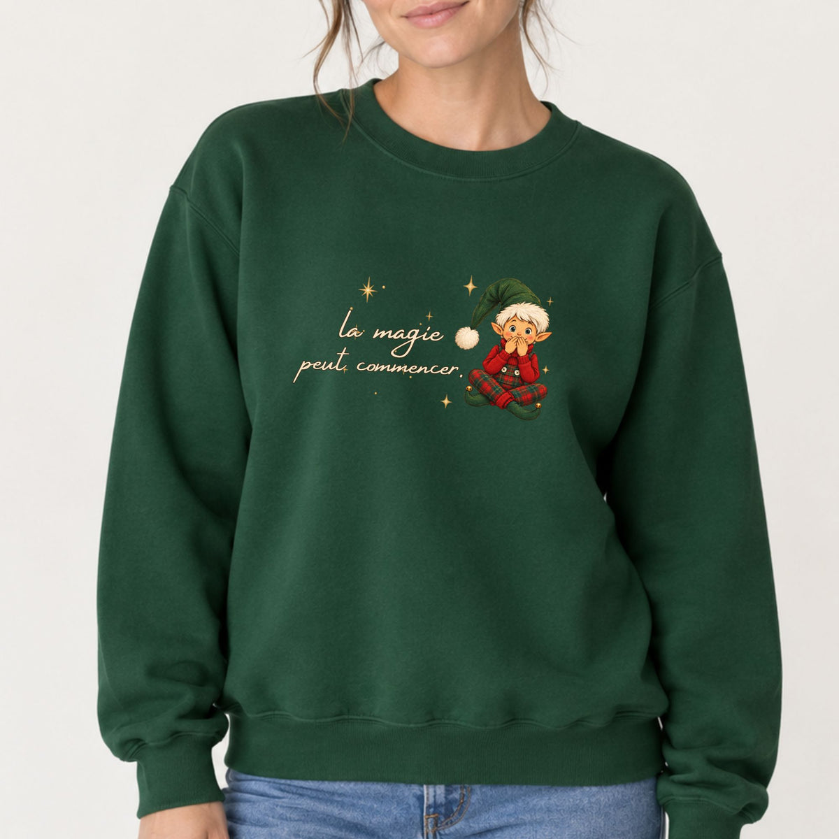 Crewneck pour femmes-La magie peut commencer (Lutin)