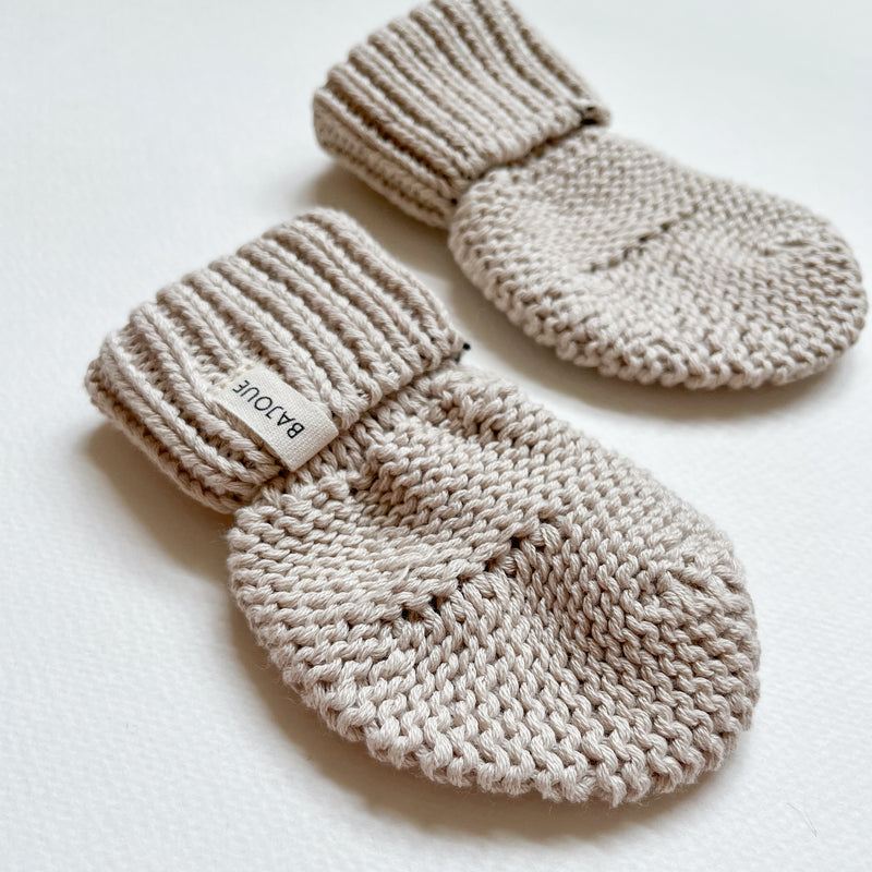 Knitted Baby Booties - Oat