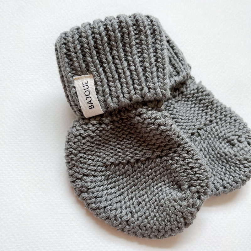 Knitted Baby Booties - Sage