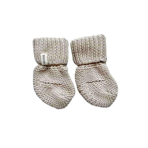Knitted Baby Booties - Oat