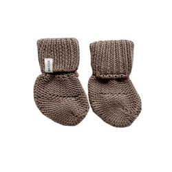 Knitted Baby Booties - Cappuccino