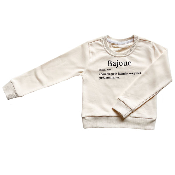 Baby Crewneck "Définition Bajoue" (0-2 years) - Ivory