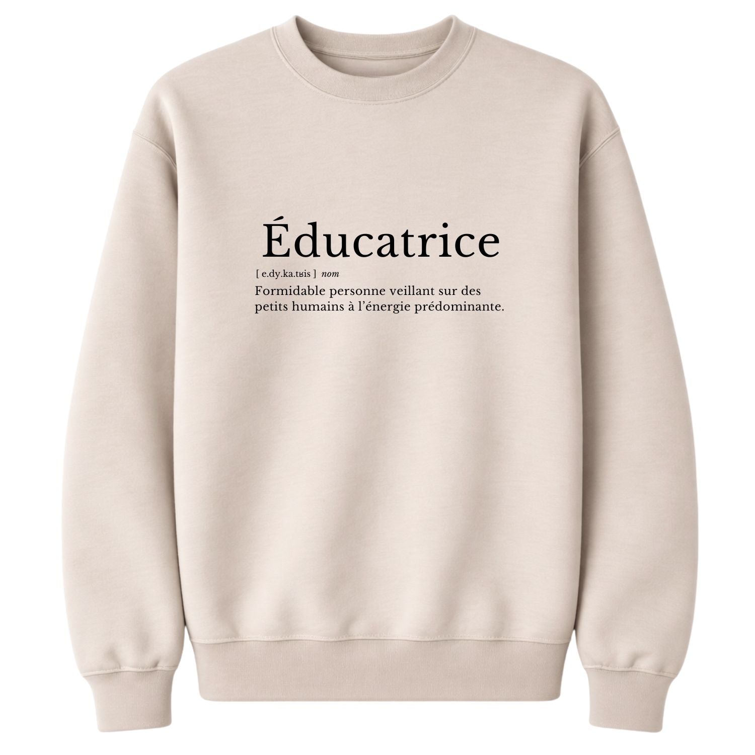 Crewneck pour femmes-Définition éducatrice (beige)
